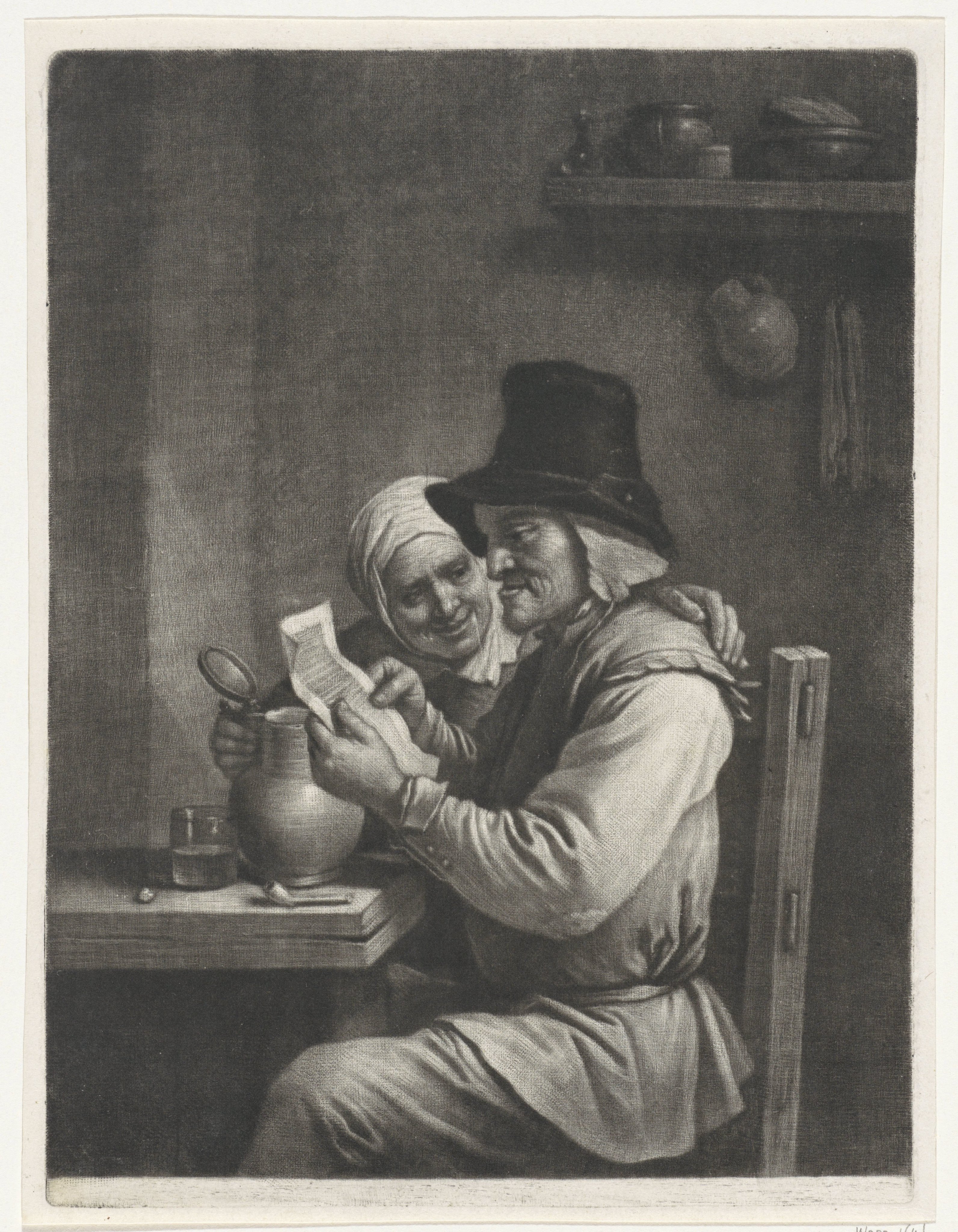 Brief lezende man en vrouw