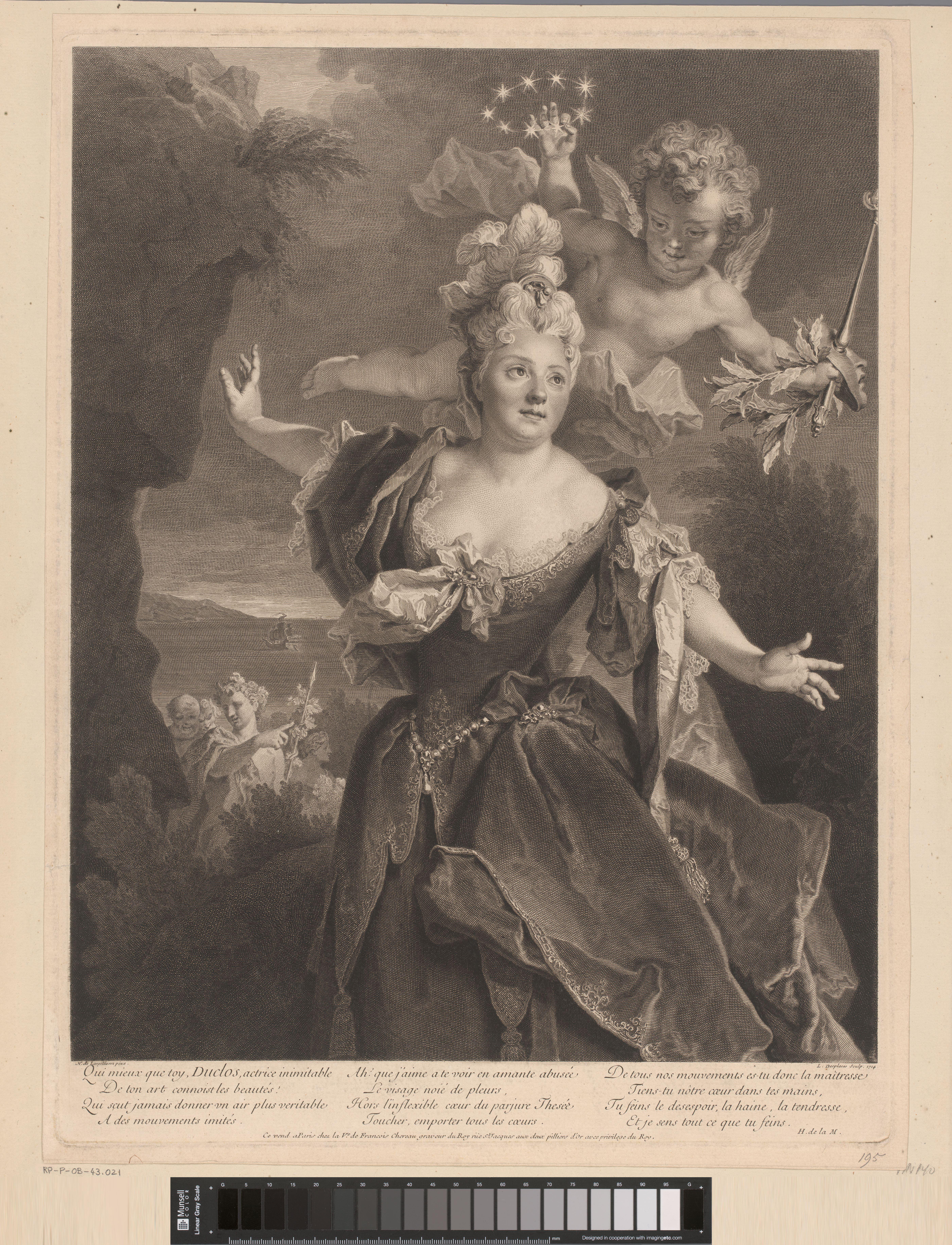 Portret van Mademoiselle Duclos in de rol van Ariane