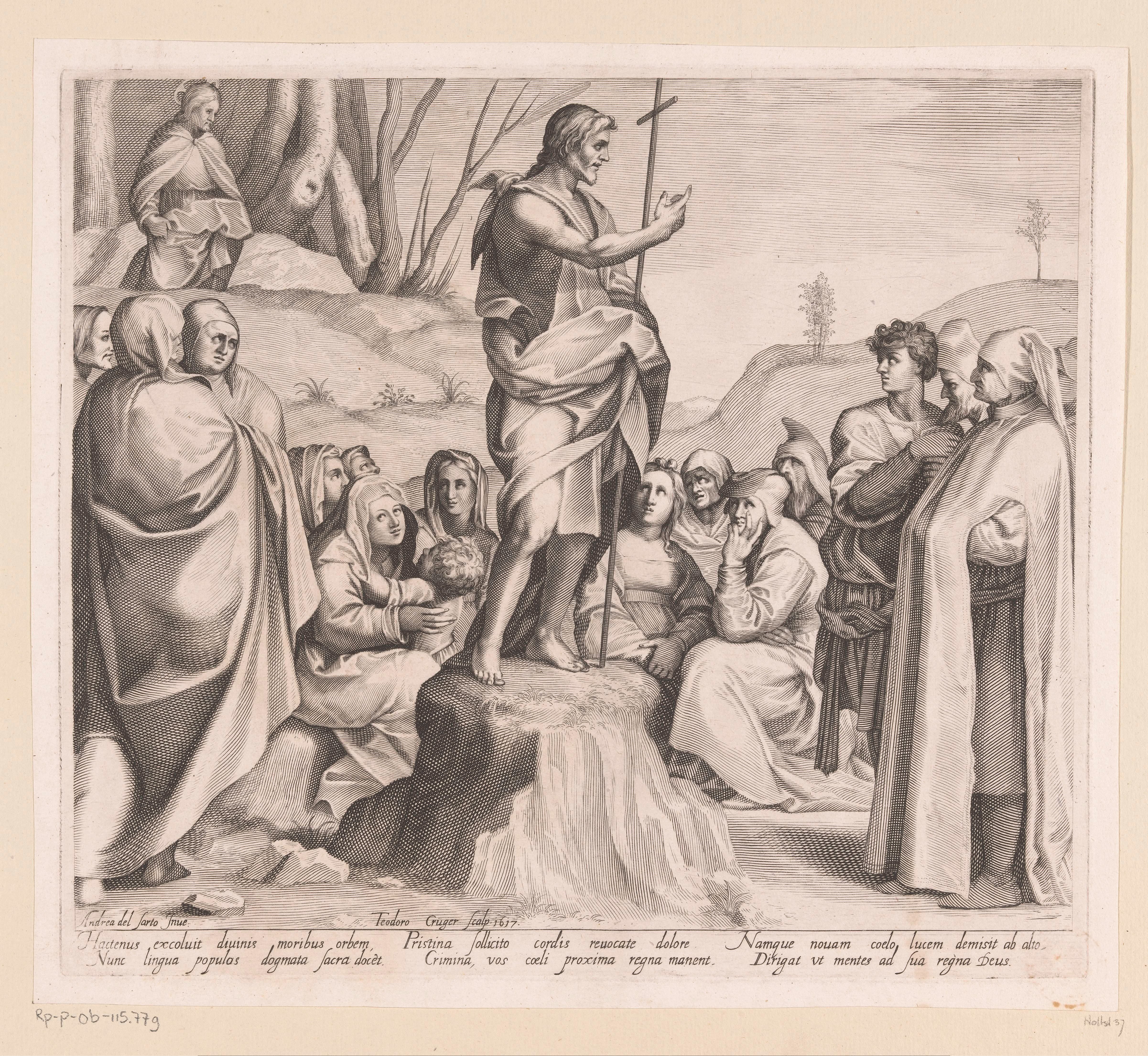 Johannes de Doper predikt tot de menigte