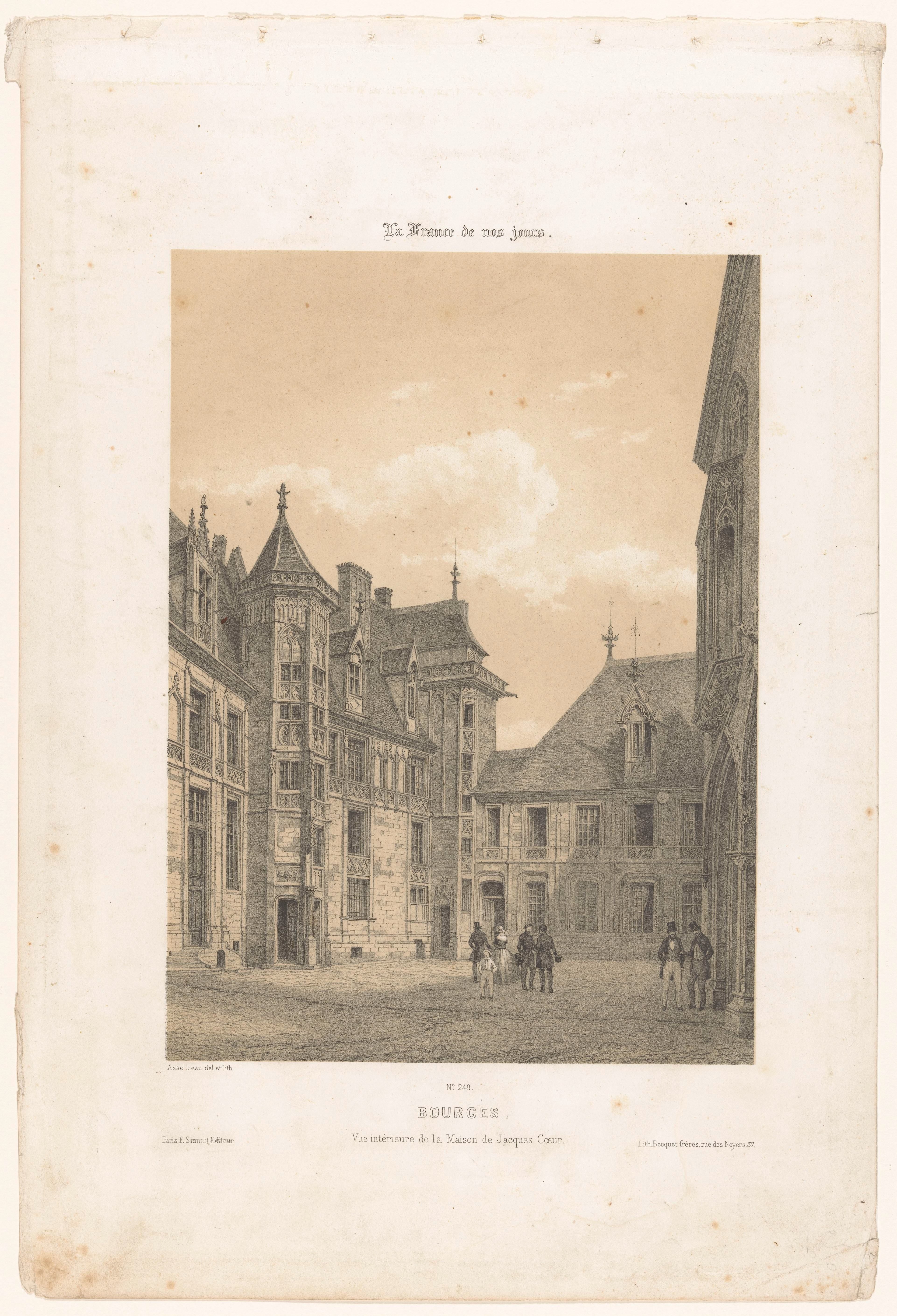 Zicht op de binnenplaats van het Palais Jacques-Coeur in Bourges