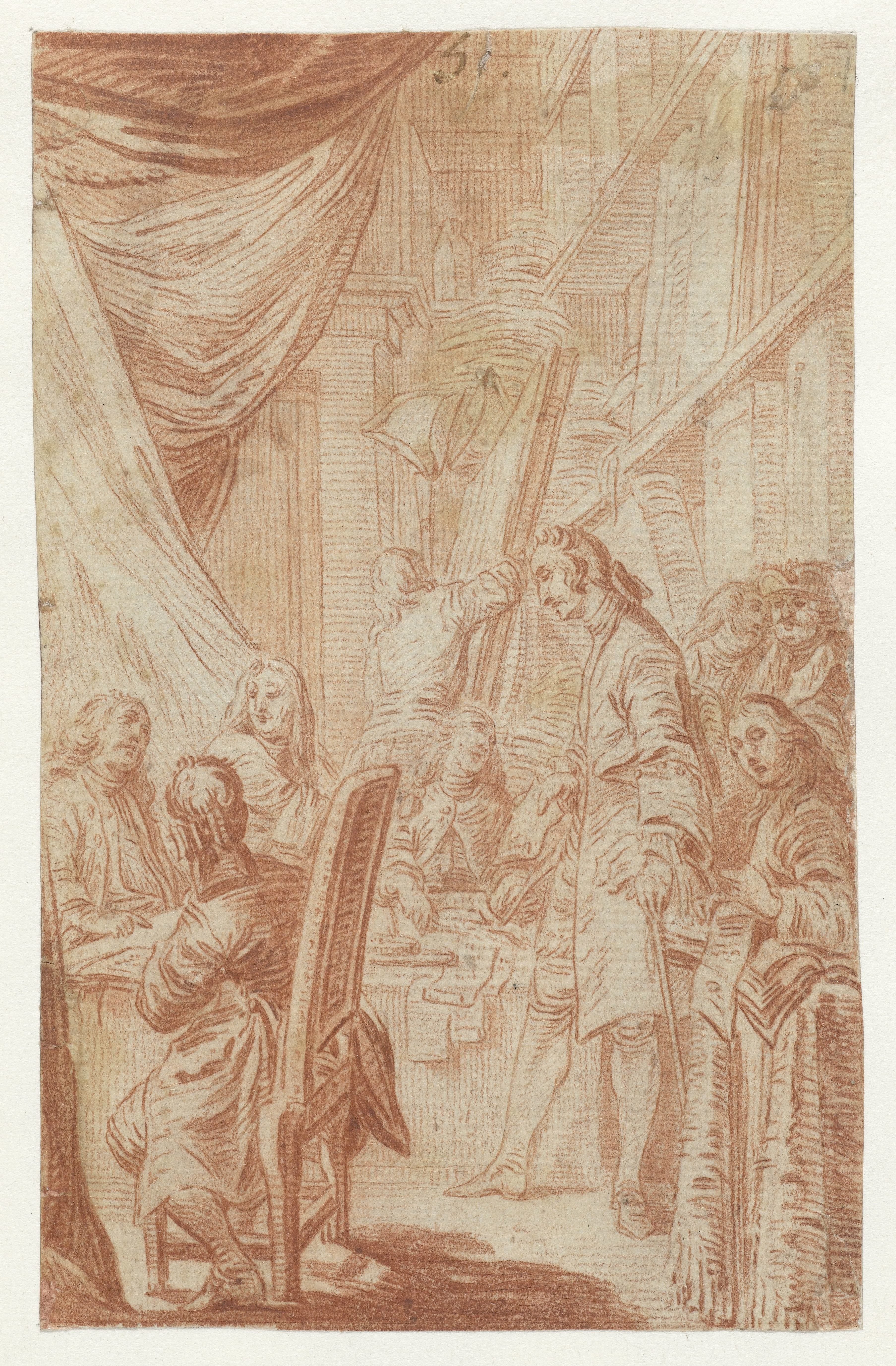 Interieur van een notaris- of loterijkantoor