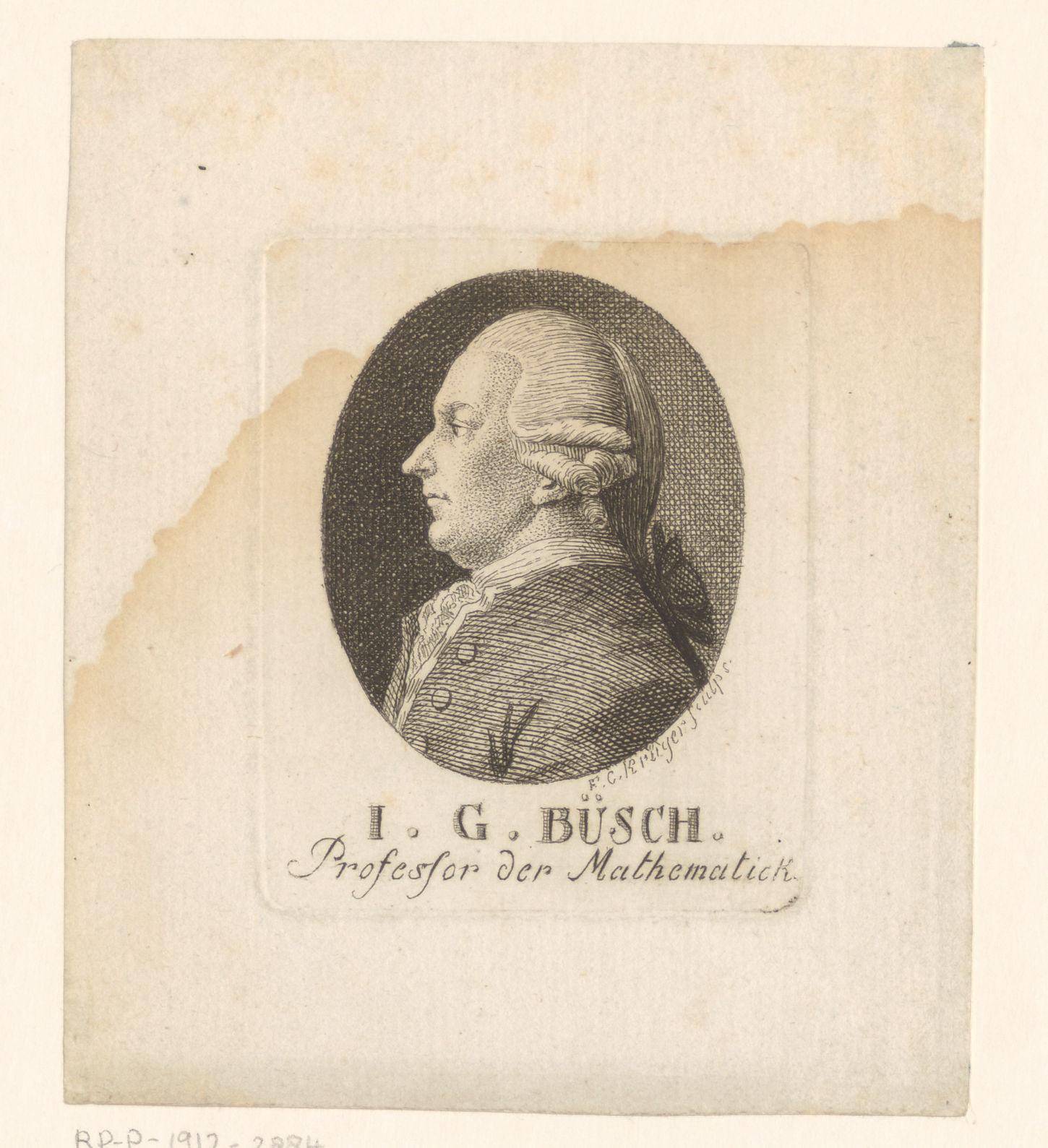 Portret van Johann Georg Büsch