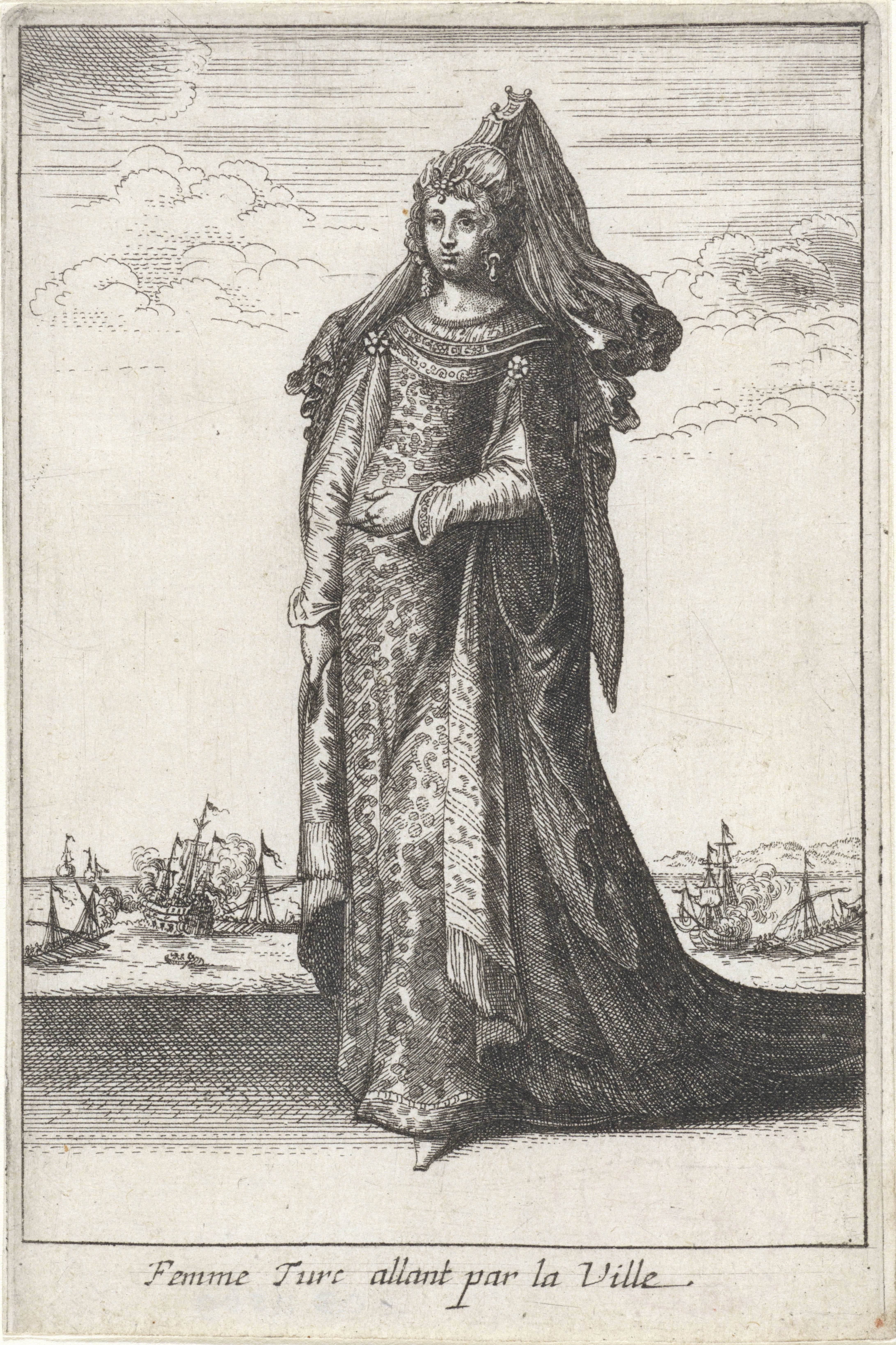 Femme Turc allant par la Ville