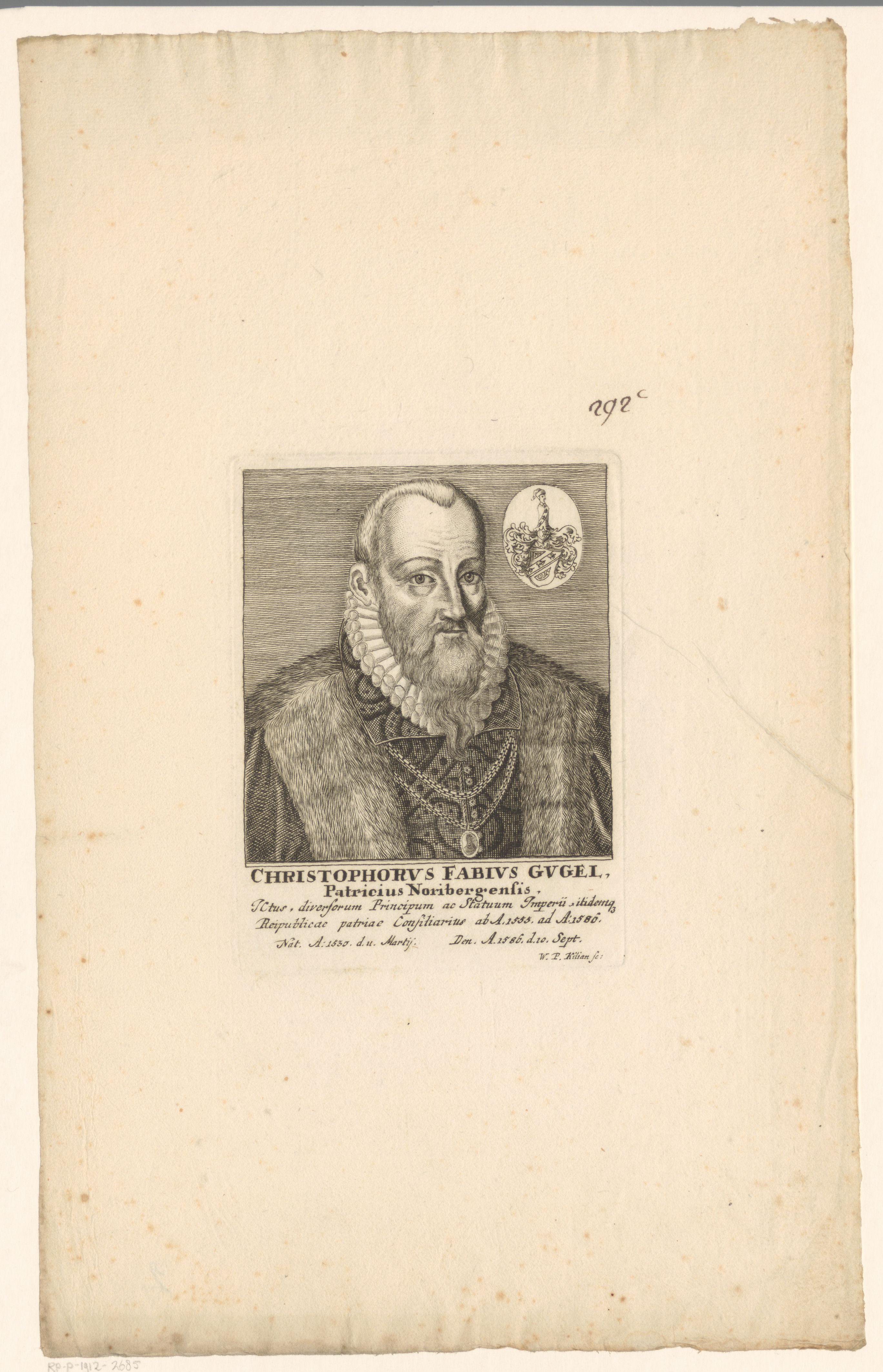 Portret van Christoph Fabius Gugel