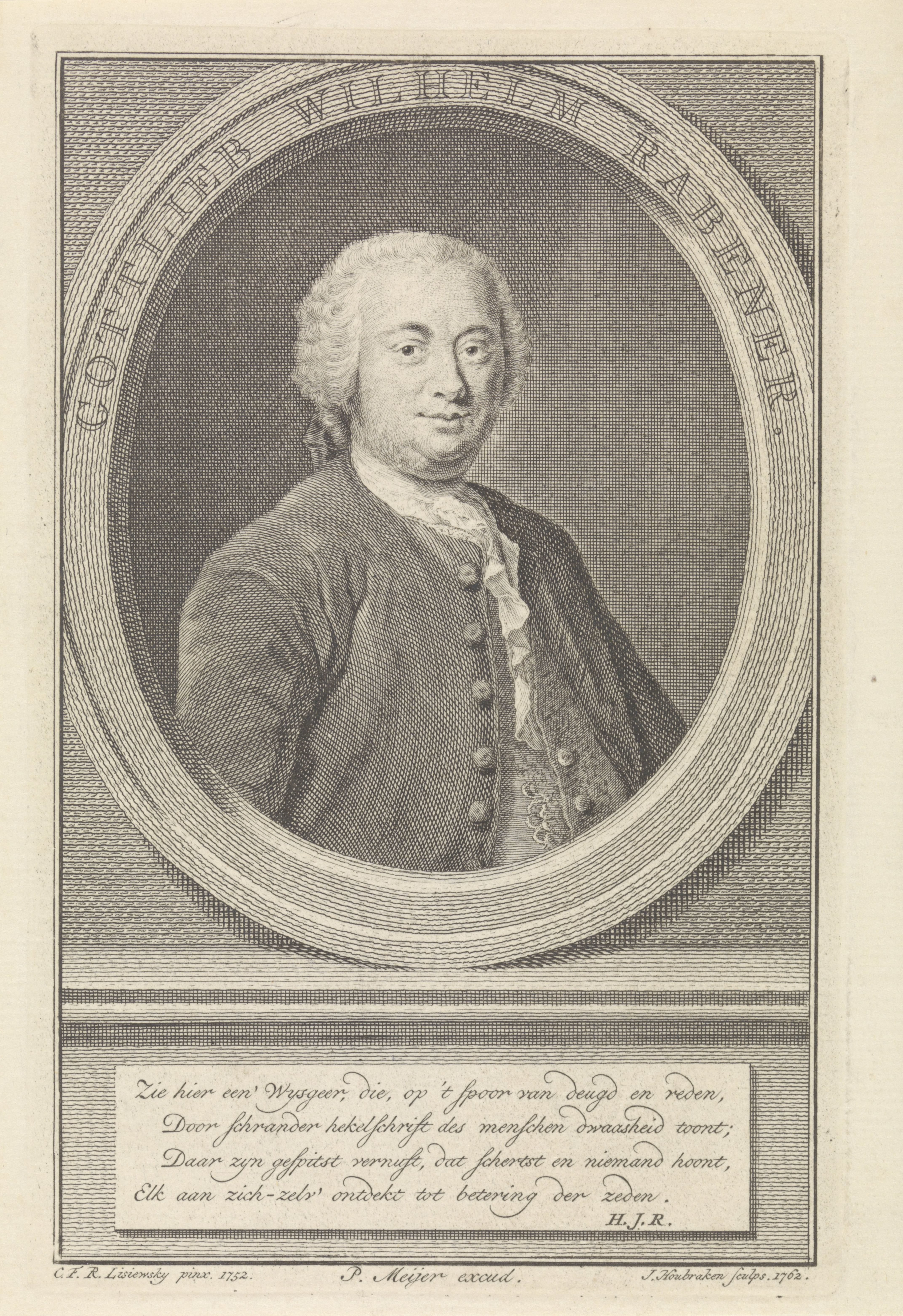 Portret van Gottlieb Wilhelm Rabener