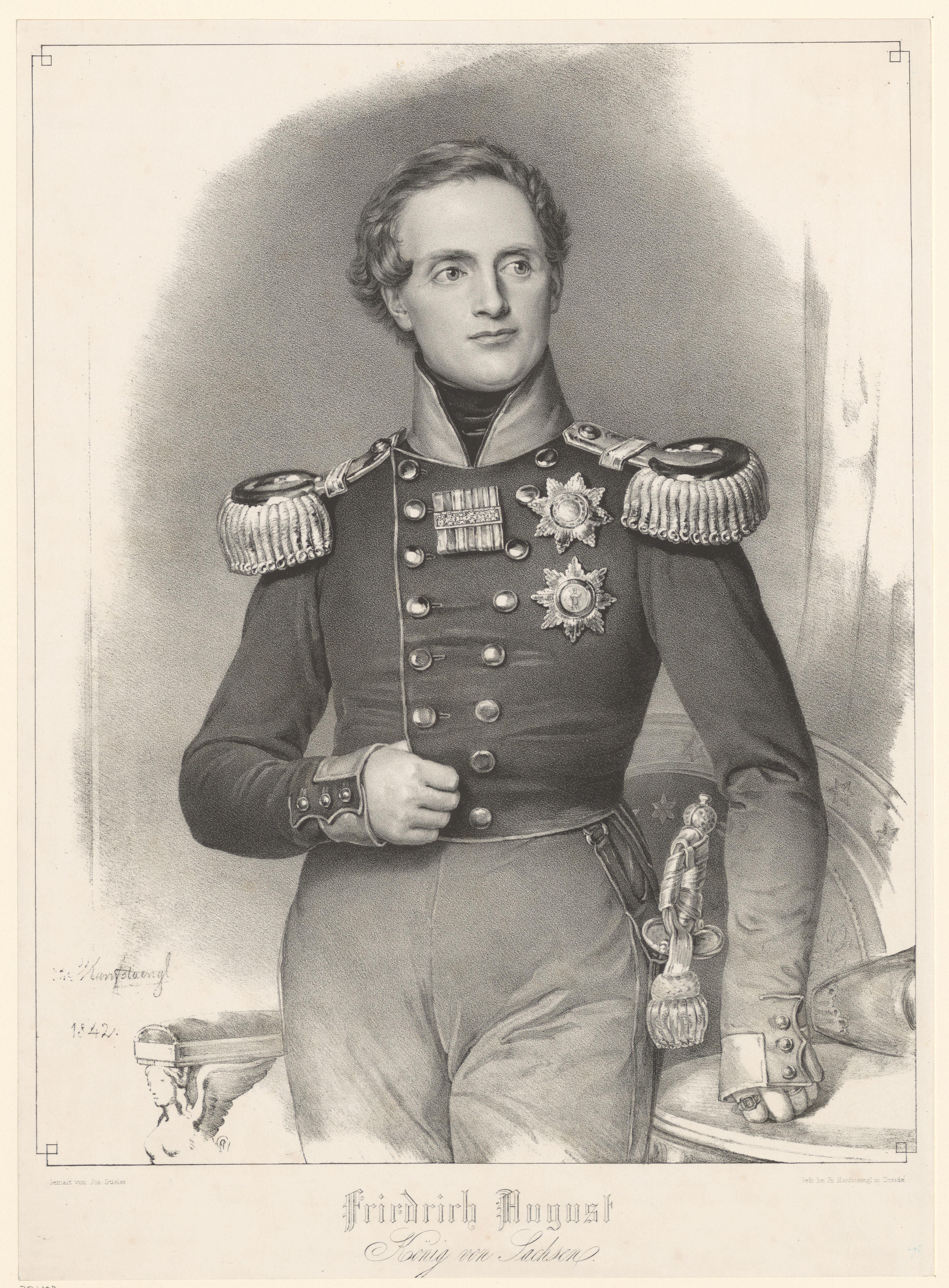 Portret van Frederik August II, koning van Saksen