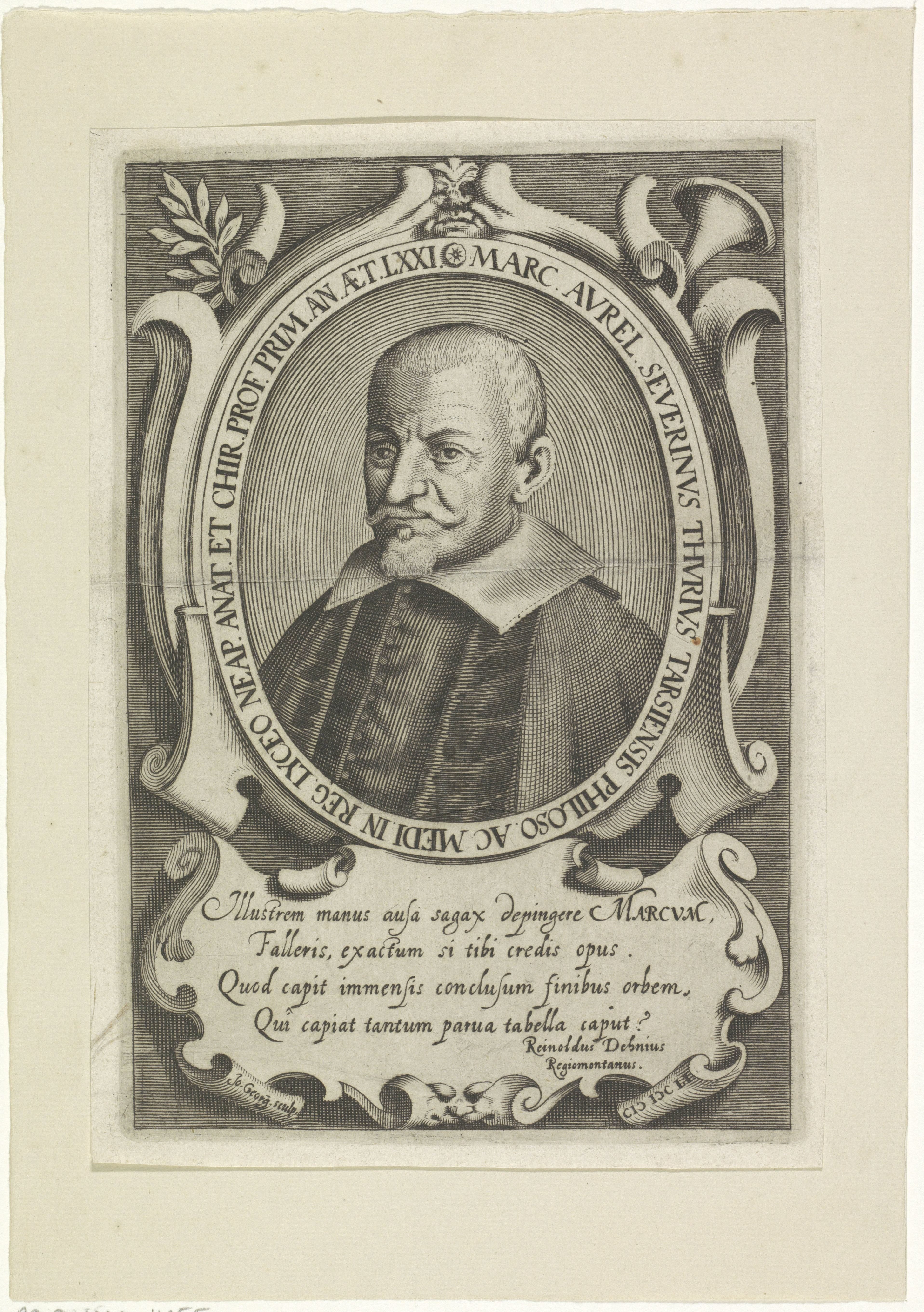 Portret van chirurg Marco Aurelio Severino