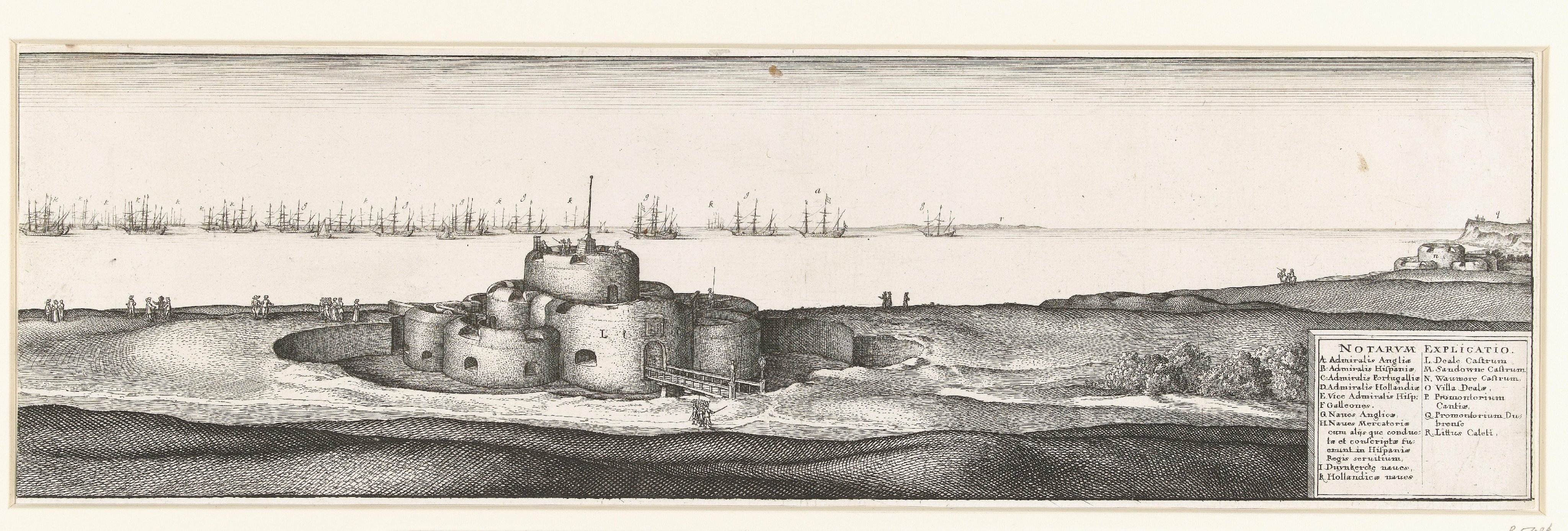 De Spaanse, Engelse en Hollandse vloten voor Deal (rechterhelft), 1639