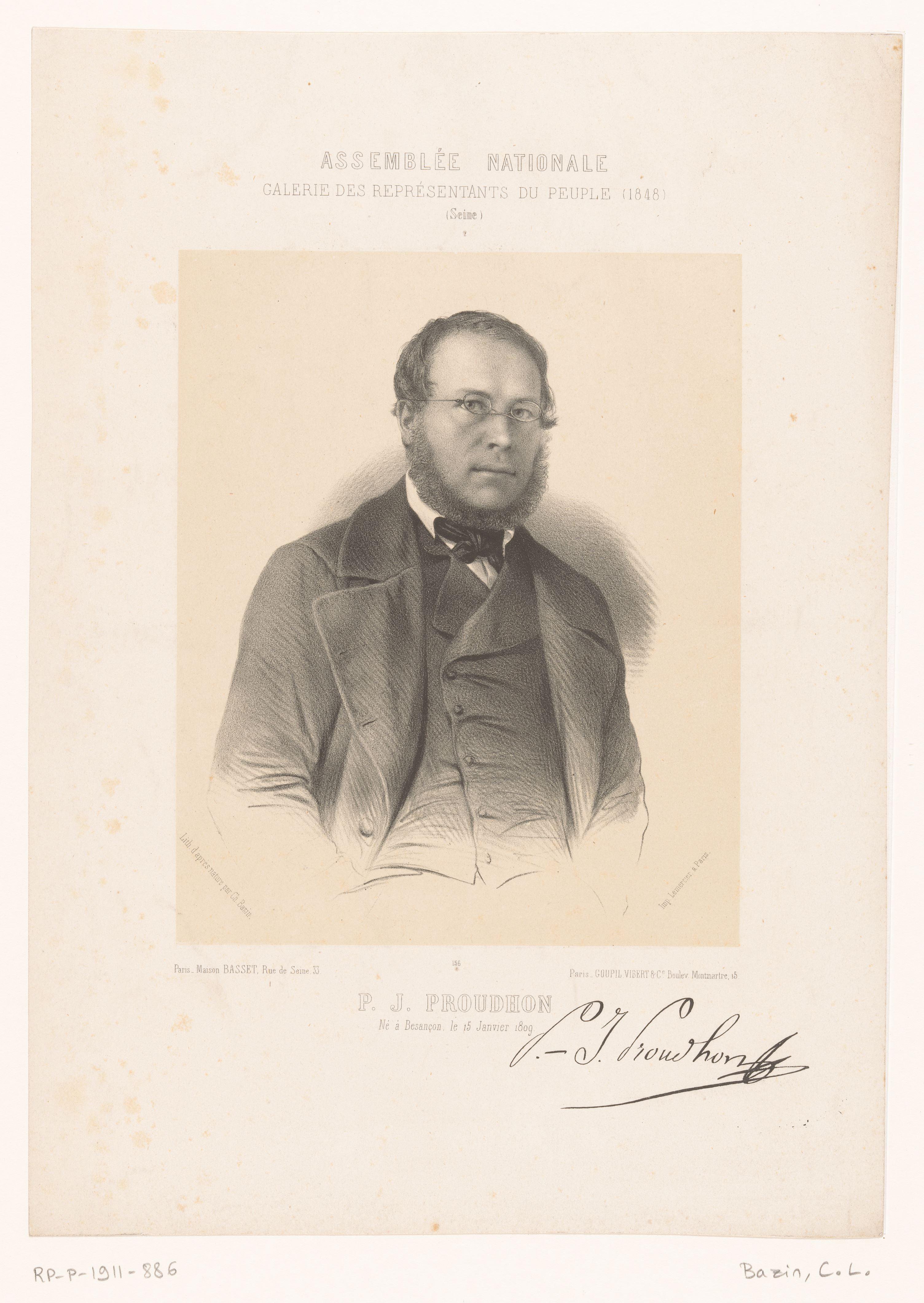 Portret van de politicus Pierre-Joseph Proudhon
