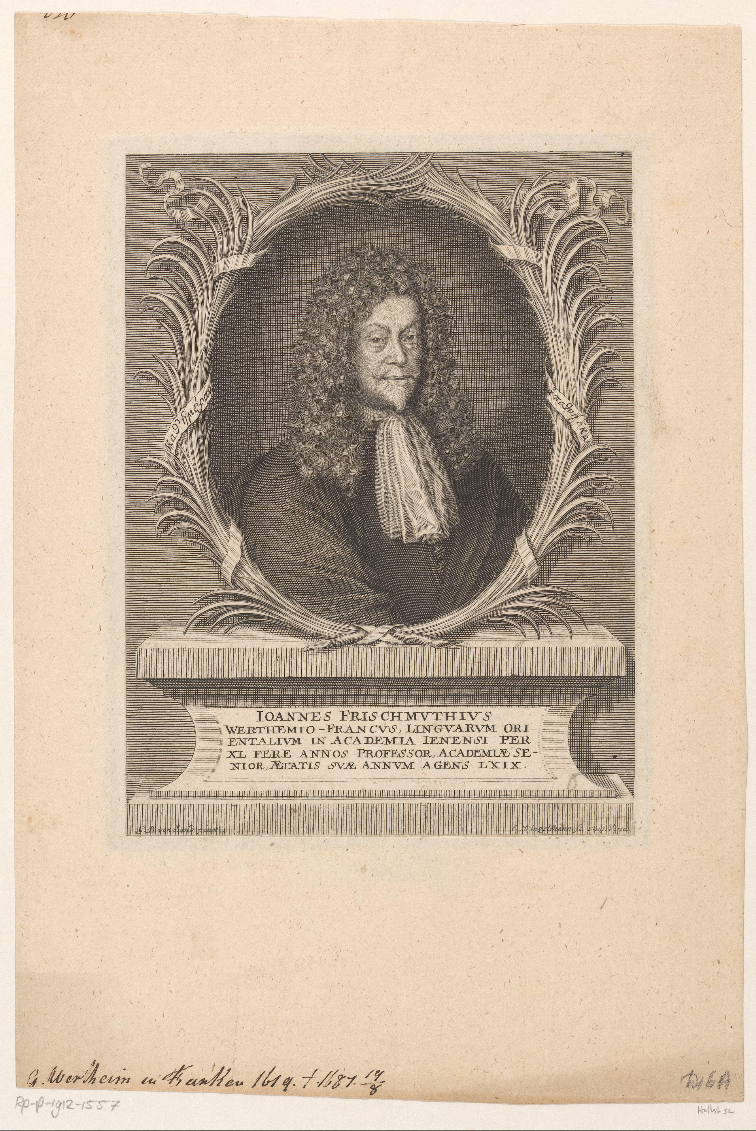 Portret van Johann Frischmuth op 69-jarige leeftijd