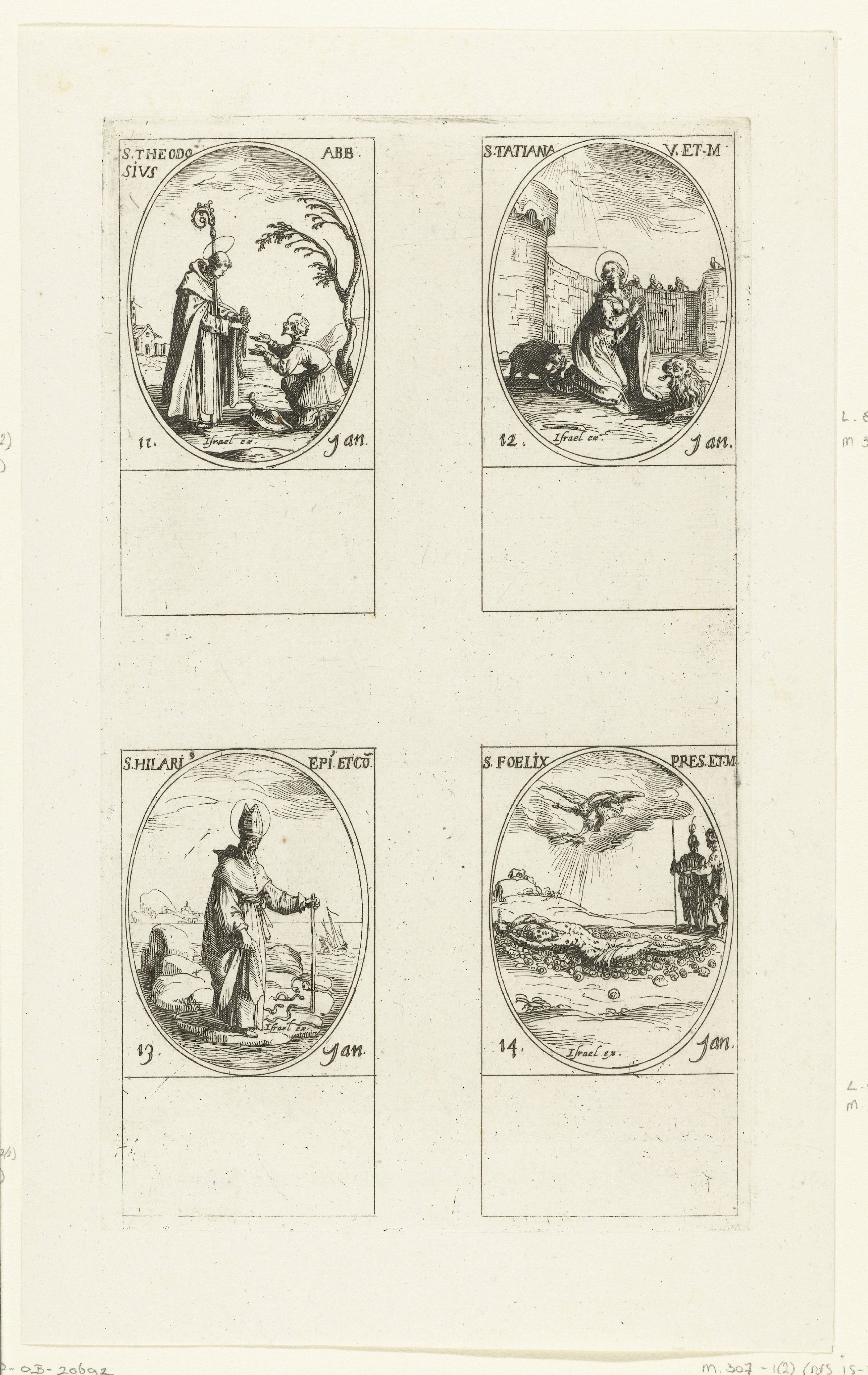 Heilige Theodosius, Heilige Tatjana, Heilige Hilarius van Poitiers, Heilige Felix (11-14 januari)