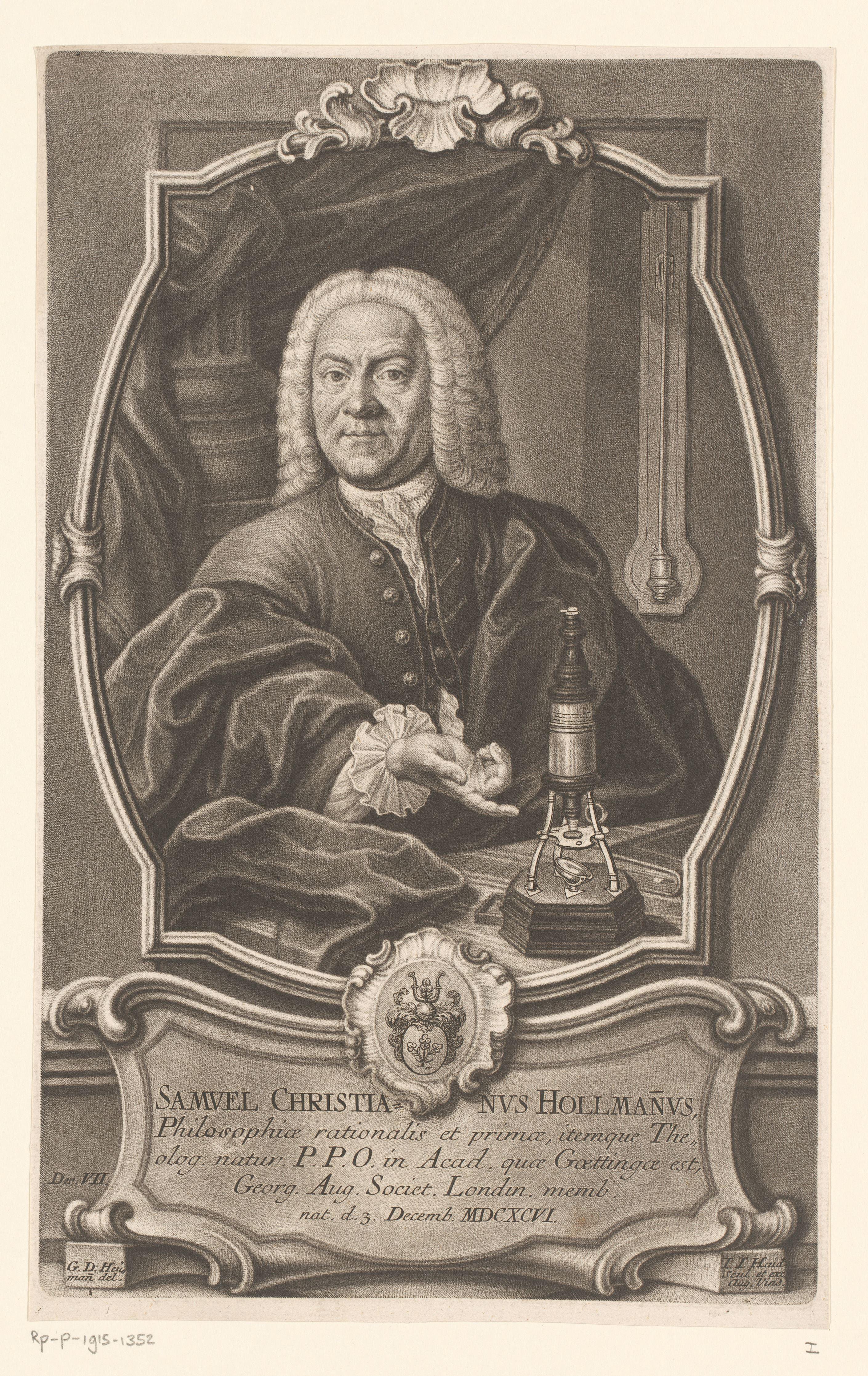 Portret van Samuel Christian Hollmann