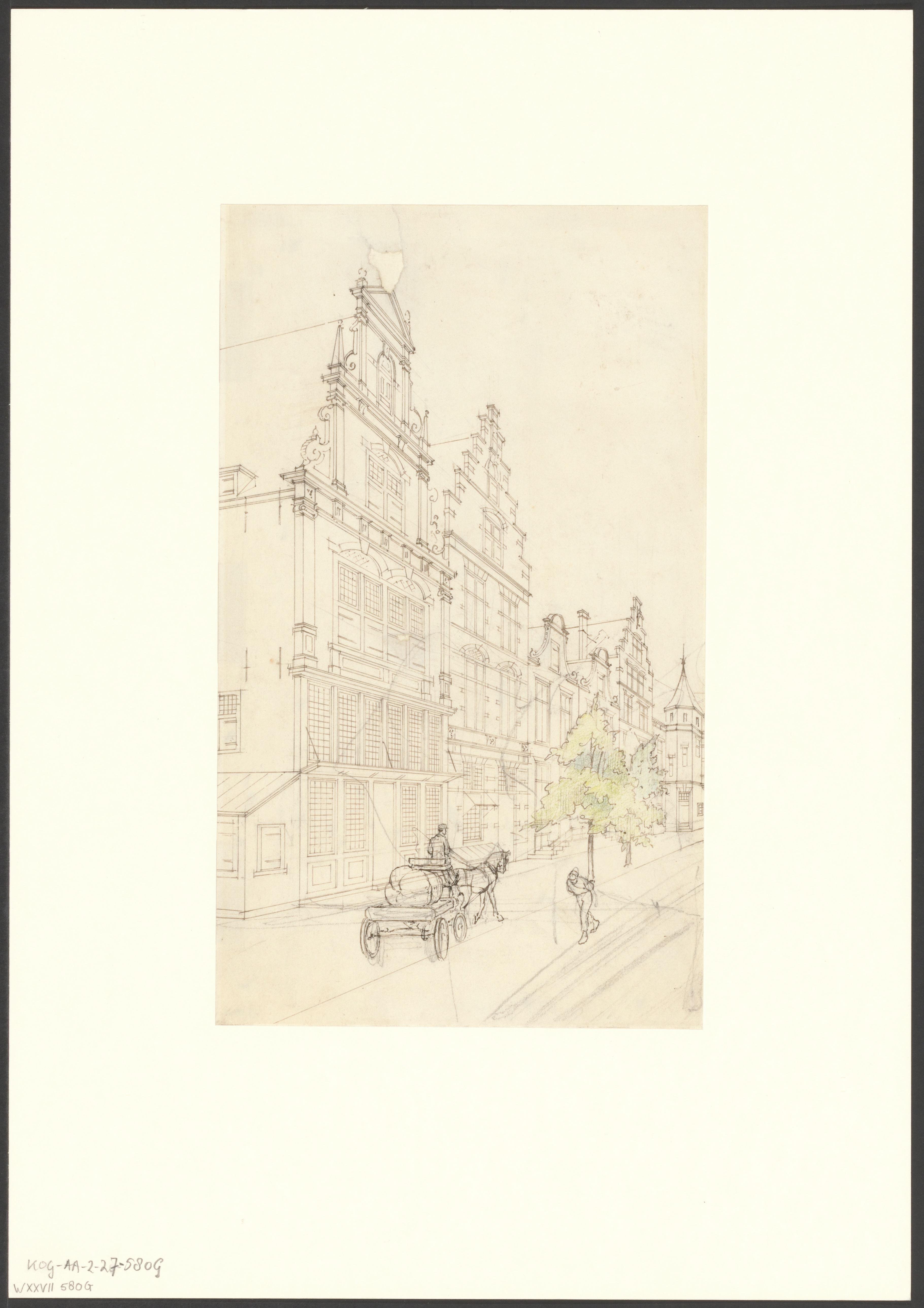 Gezicht op Oud-Holland tijdens de Wereldtentoonstelling voor het Hotel- en Reiswezen in 1895