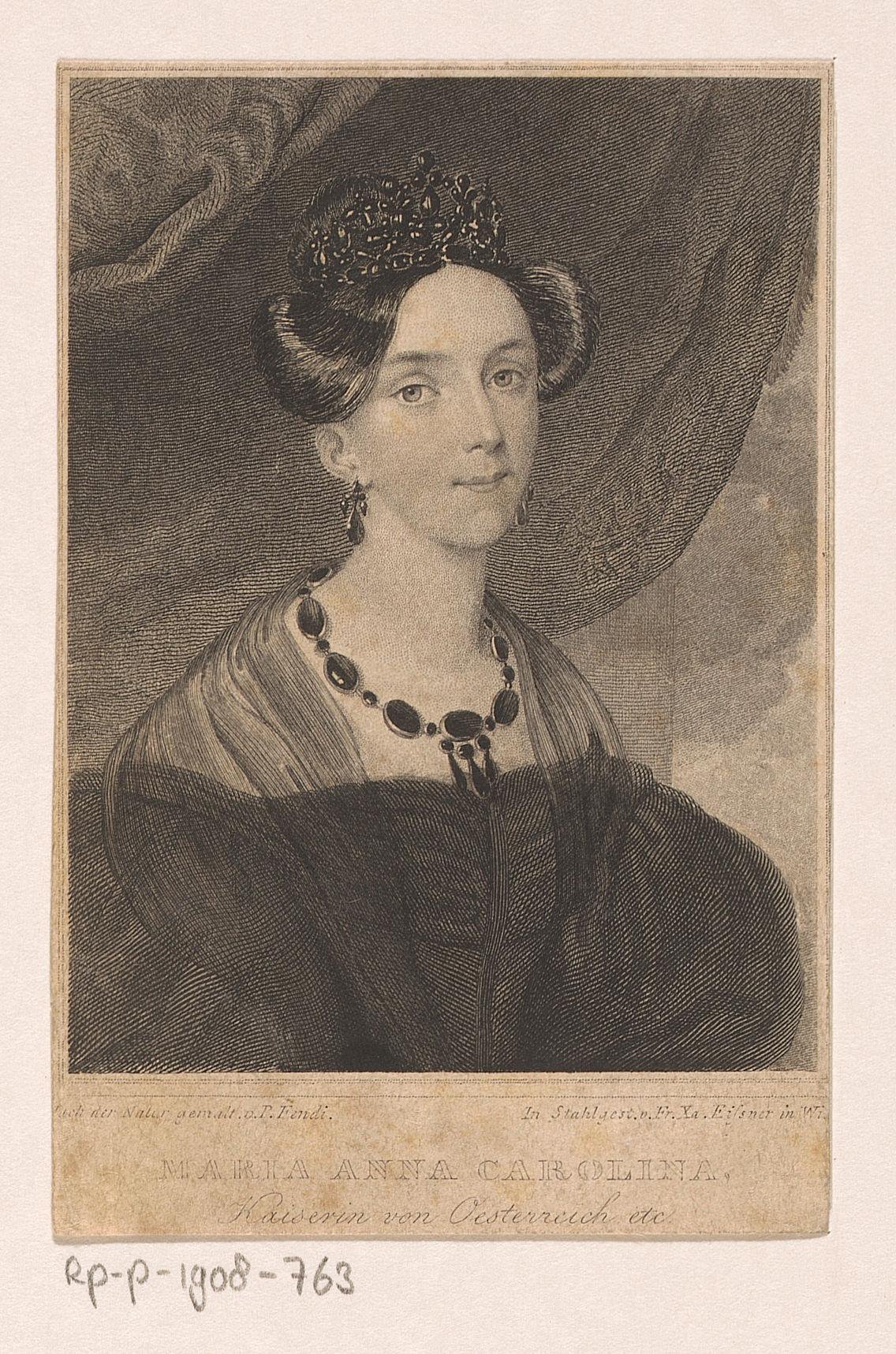 Portret van Maria Anna Carolina