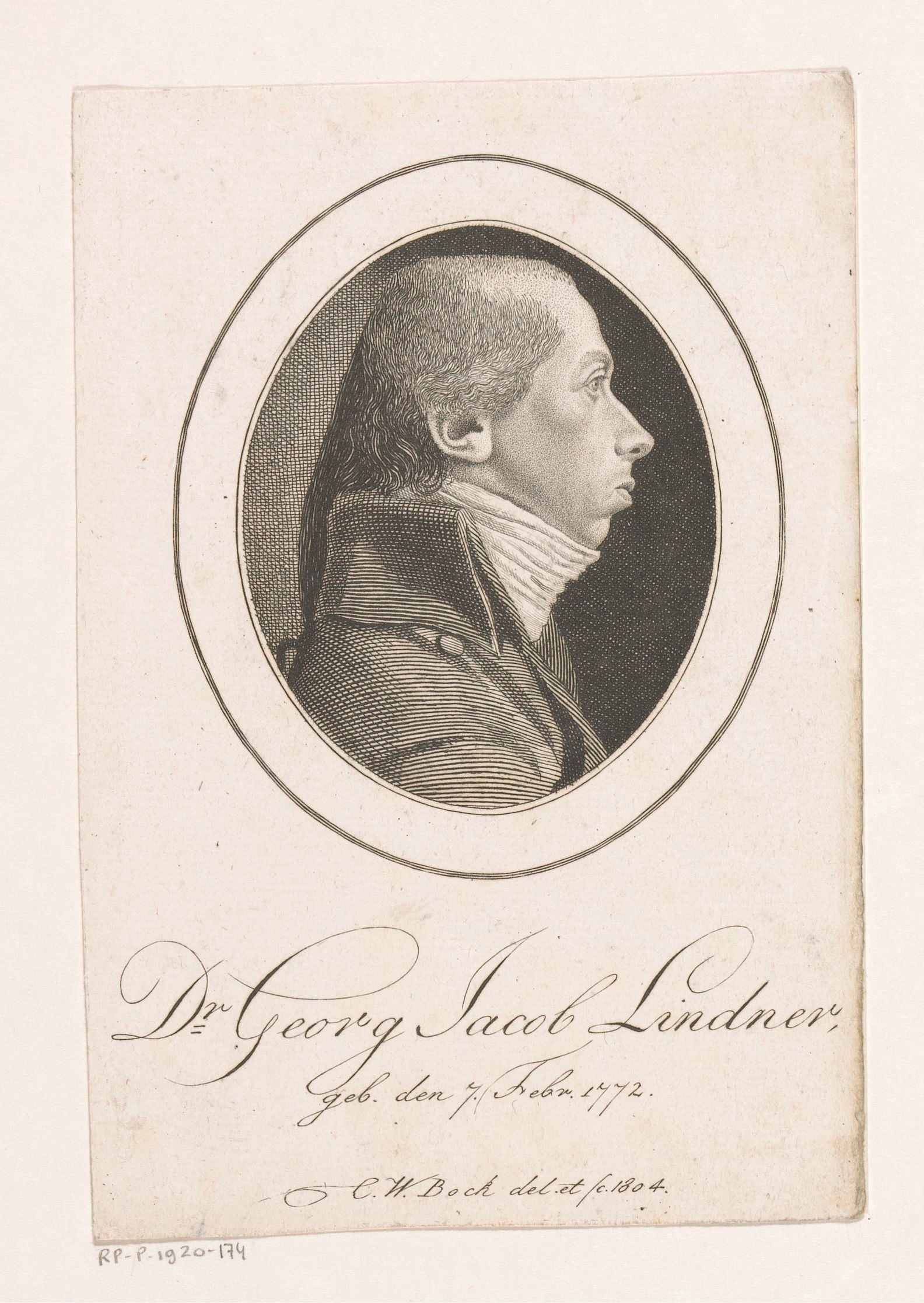 Portret van Georg Jacob Lindner