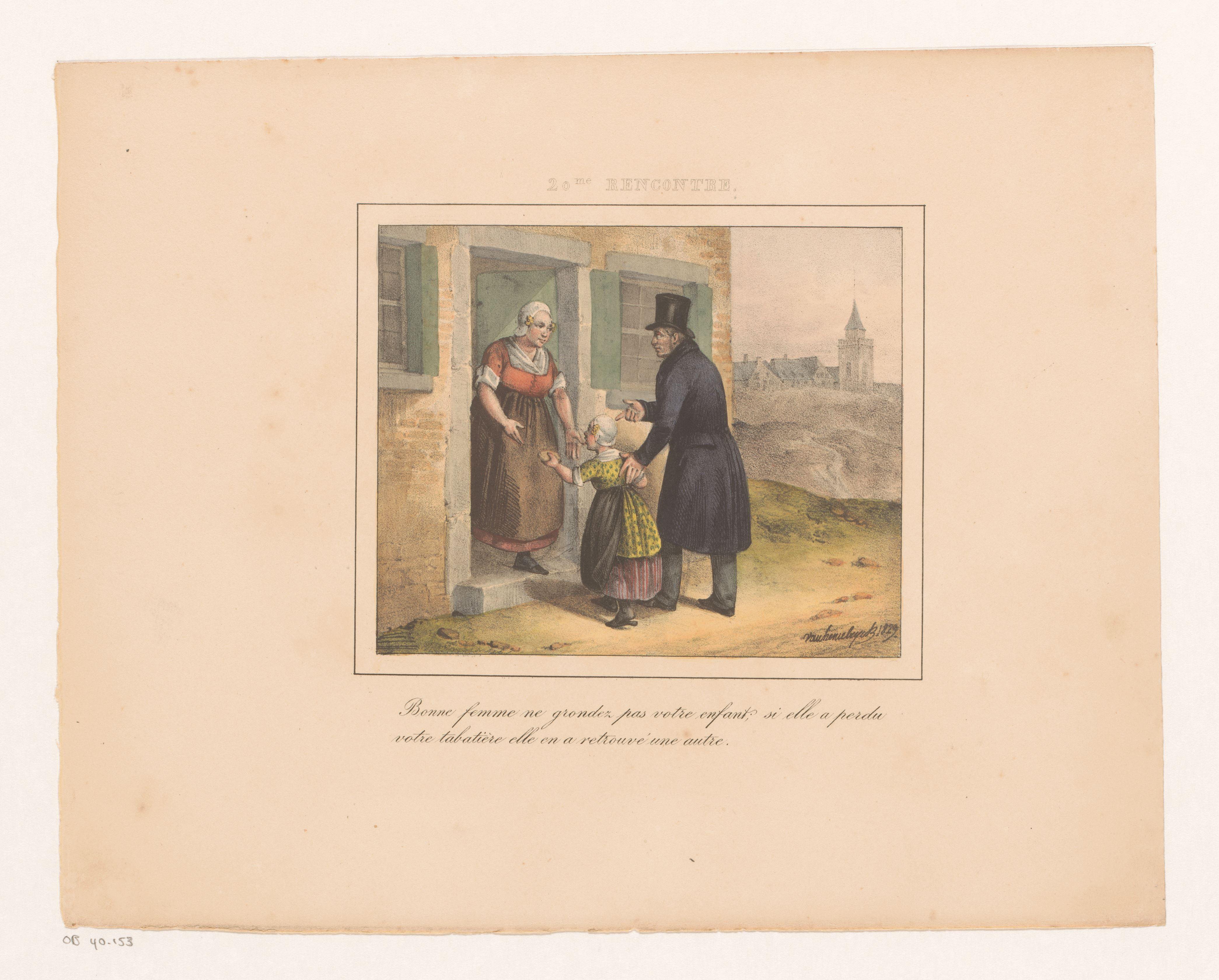 Koning Willem I brengt een meisje thuis, 1829