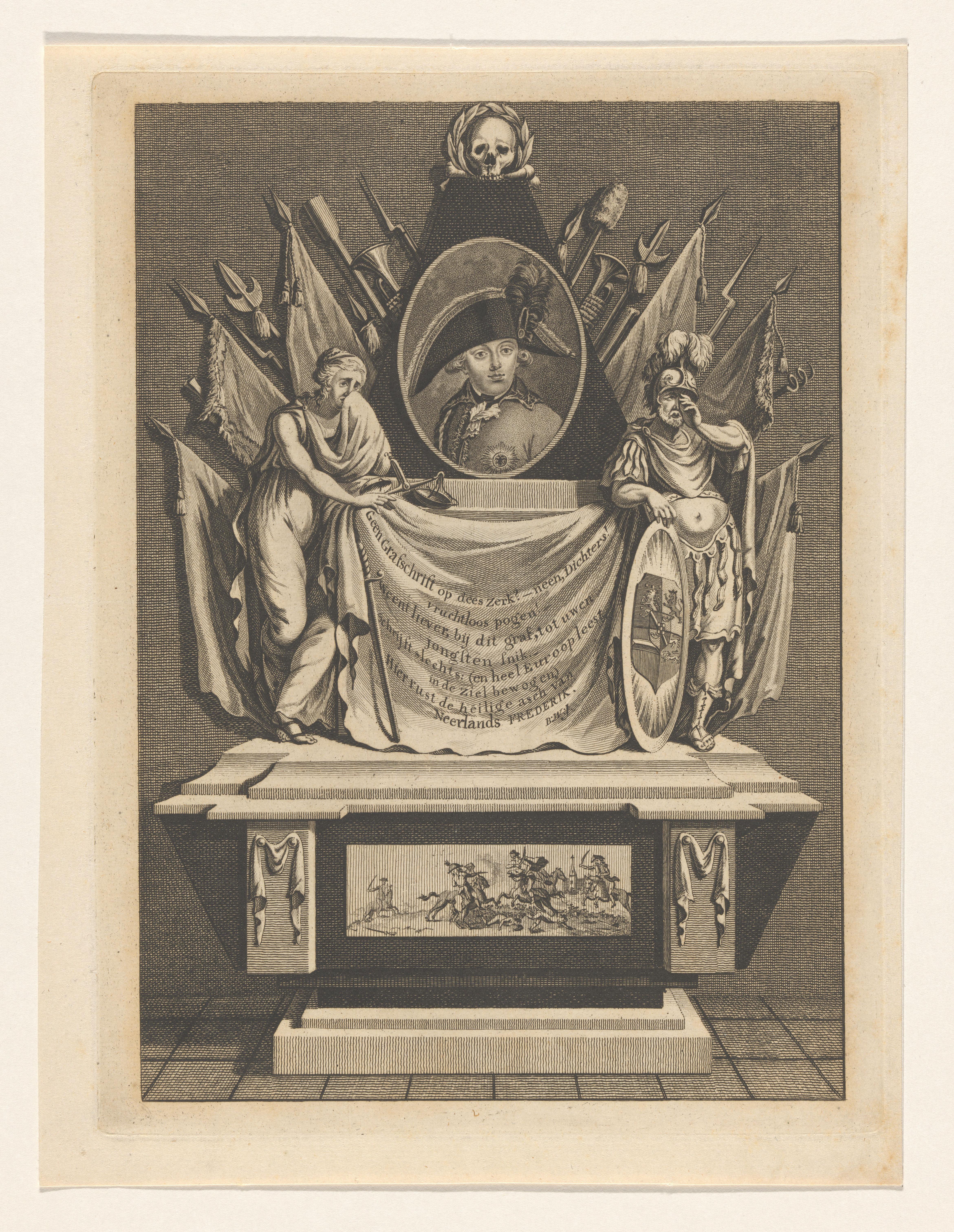 Allegorisch grafmonument voor prins Frederik