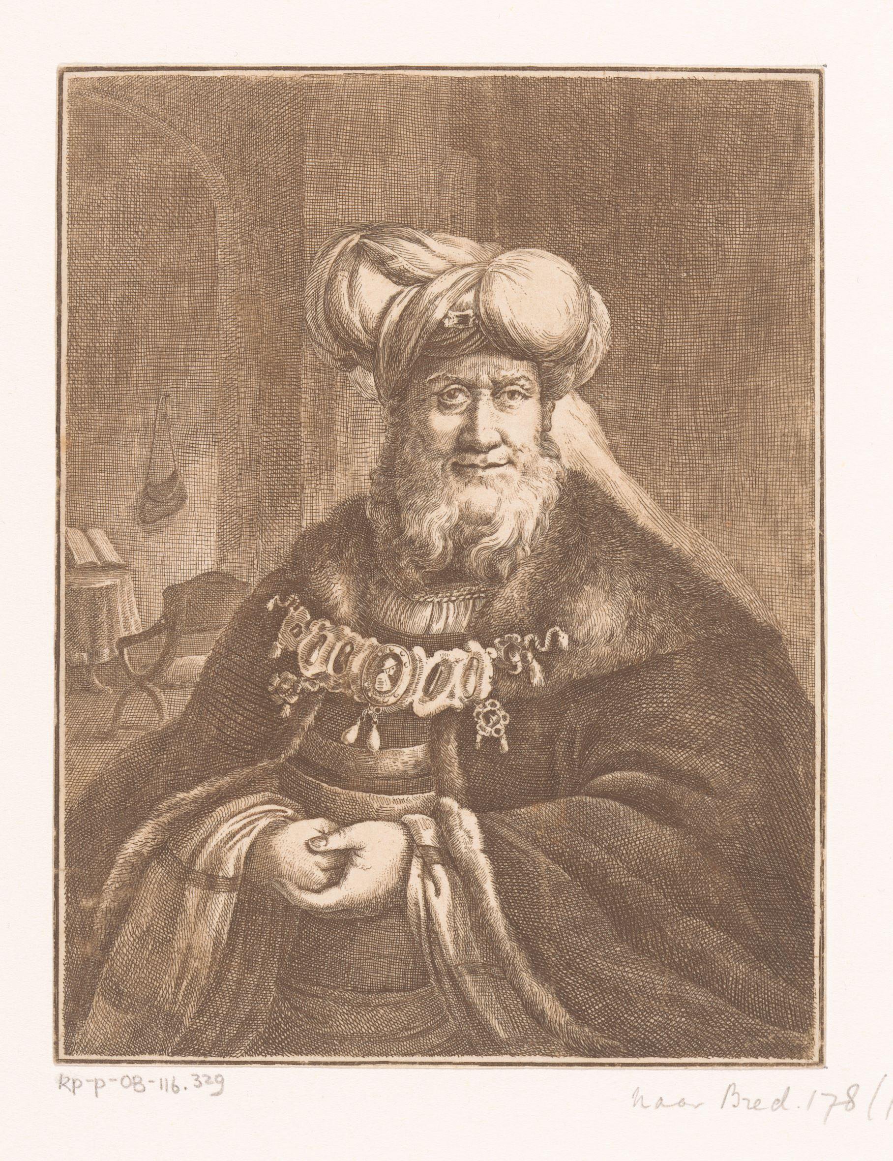 Portret van een onbekende oude man met een tulband