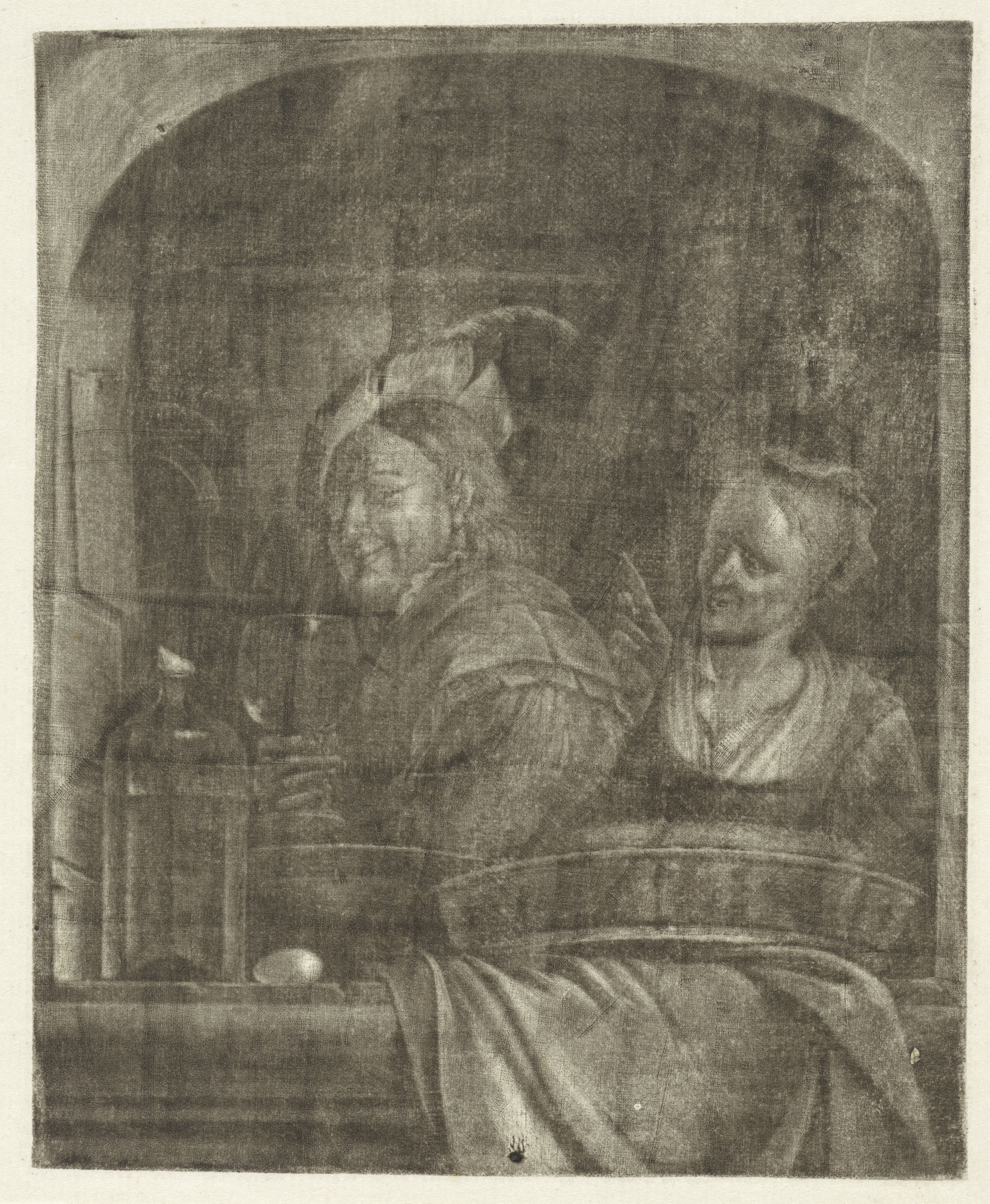 Man en vrouw in een venster