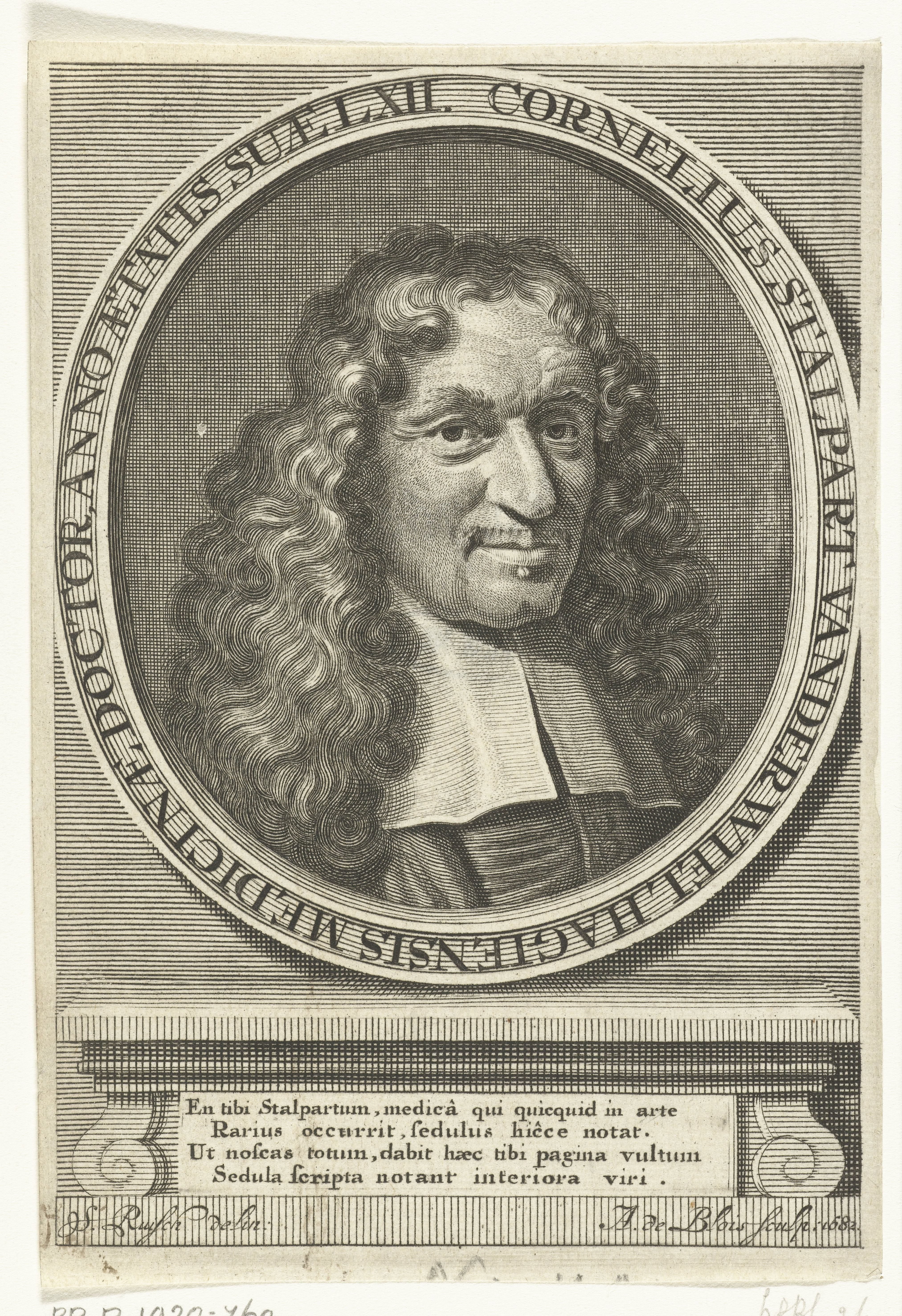 Portret van geneesheer Cornelis Stalpart vander Wiel