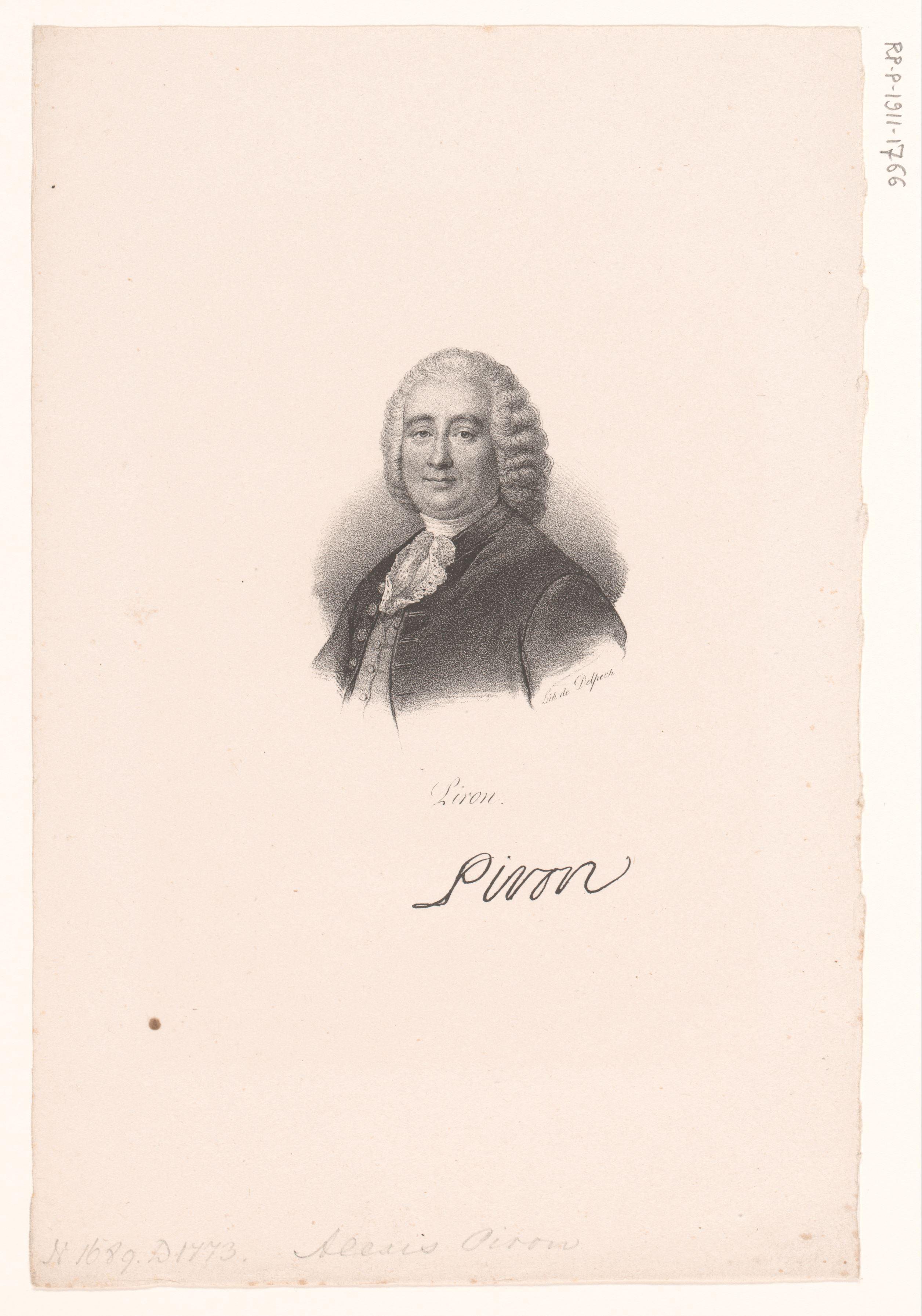 Portret van Alexis Piron