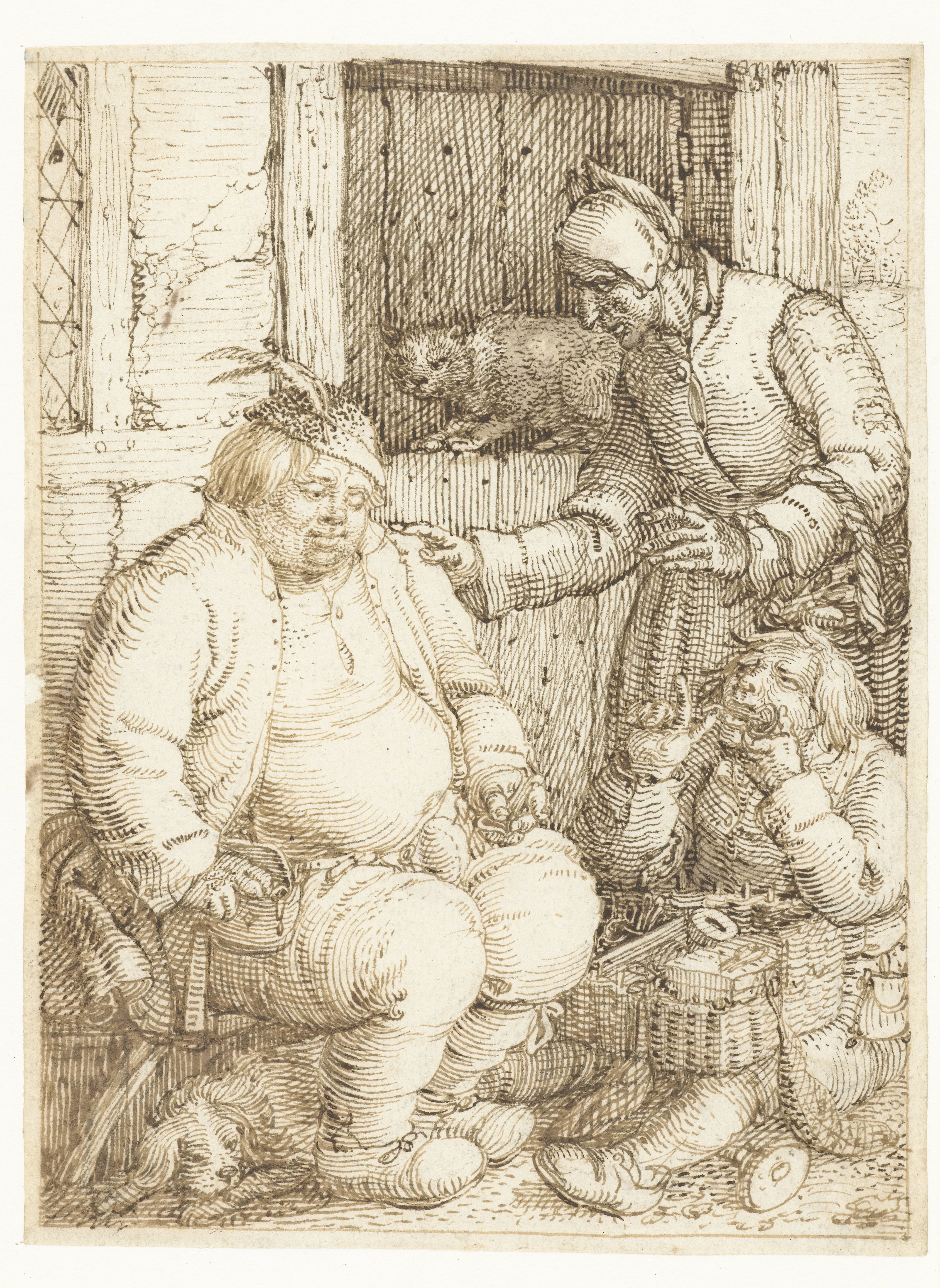 A Pedlar Demonstrating his Wares