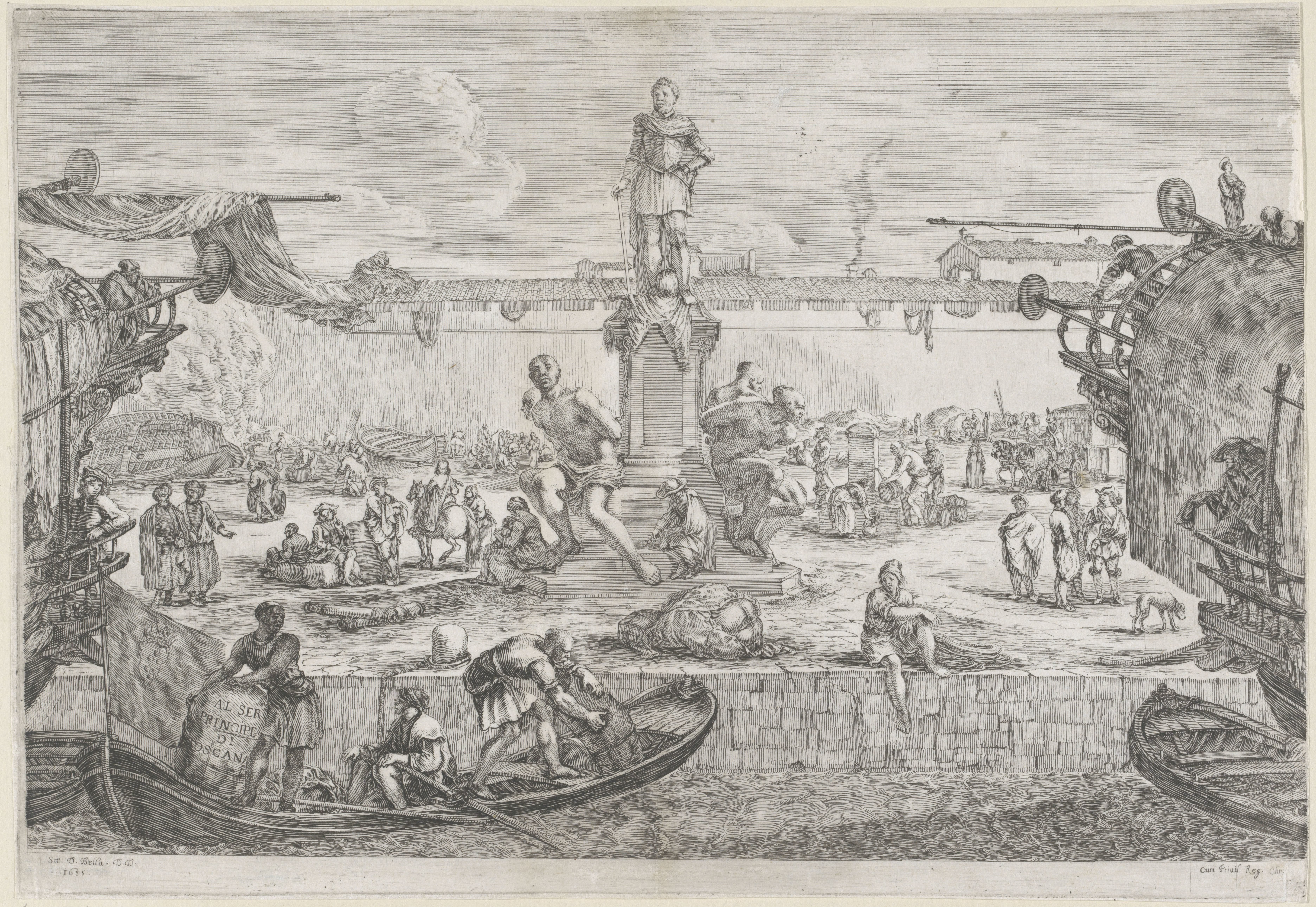 Standbeeld van Ferdinand I in de haven van Livorno