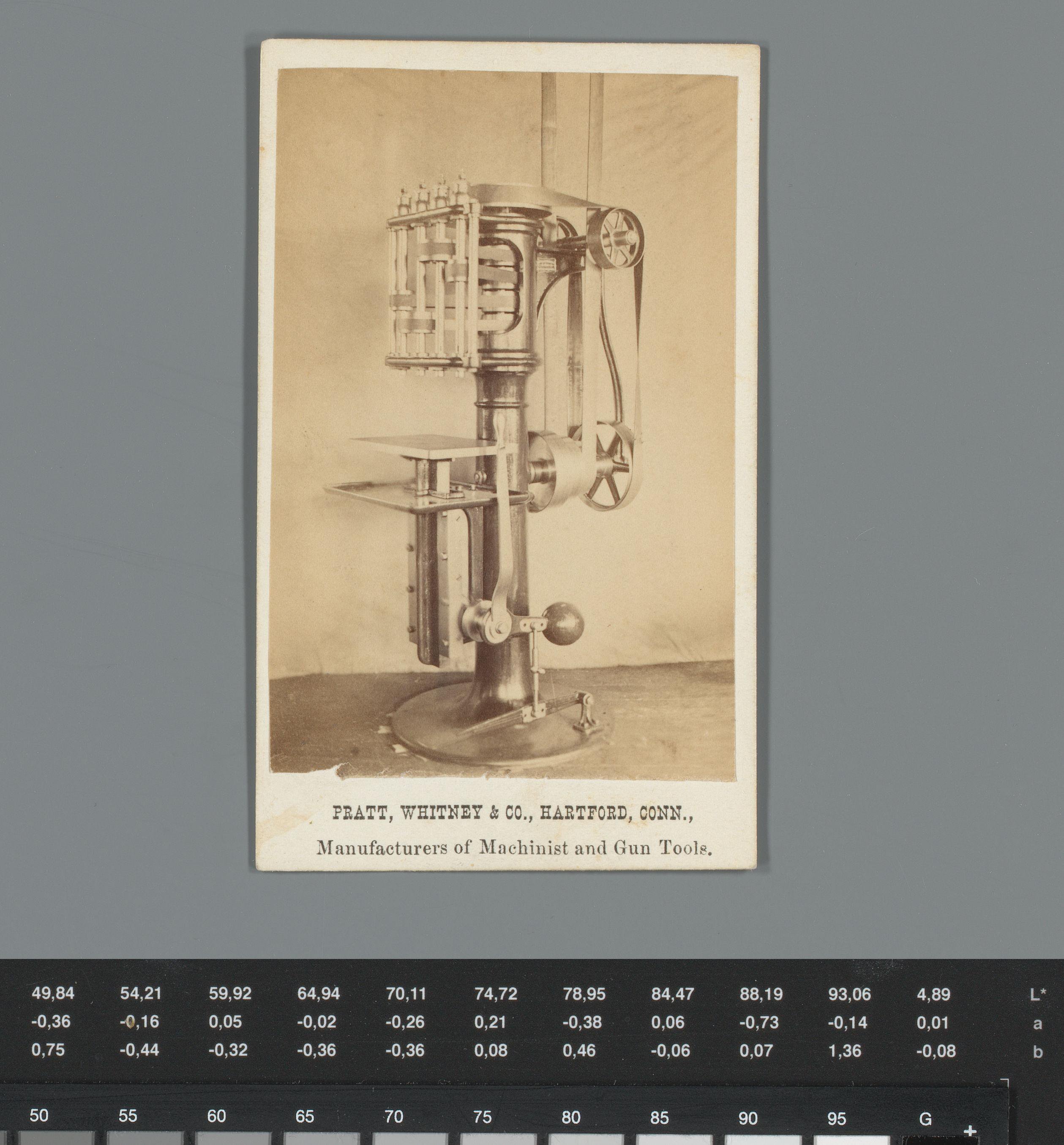Reclame voor een boormachine van Pratt, Whitney & Company in Hartford, Connecticut