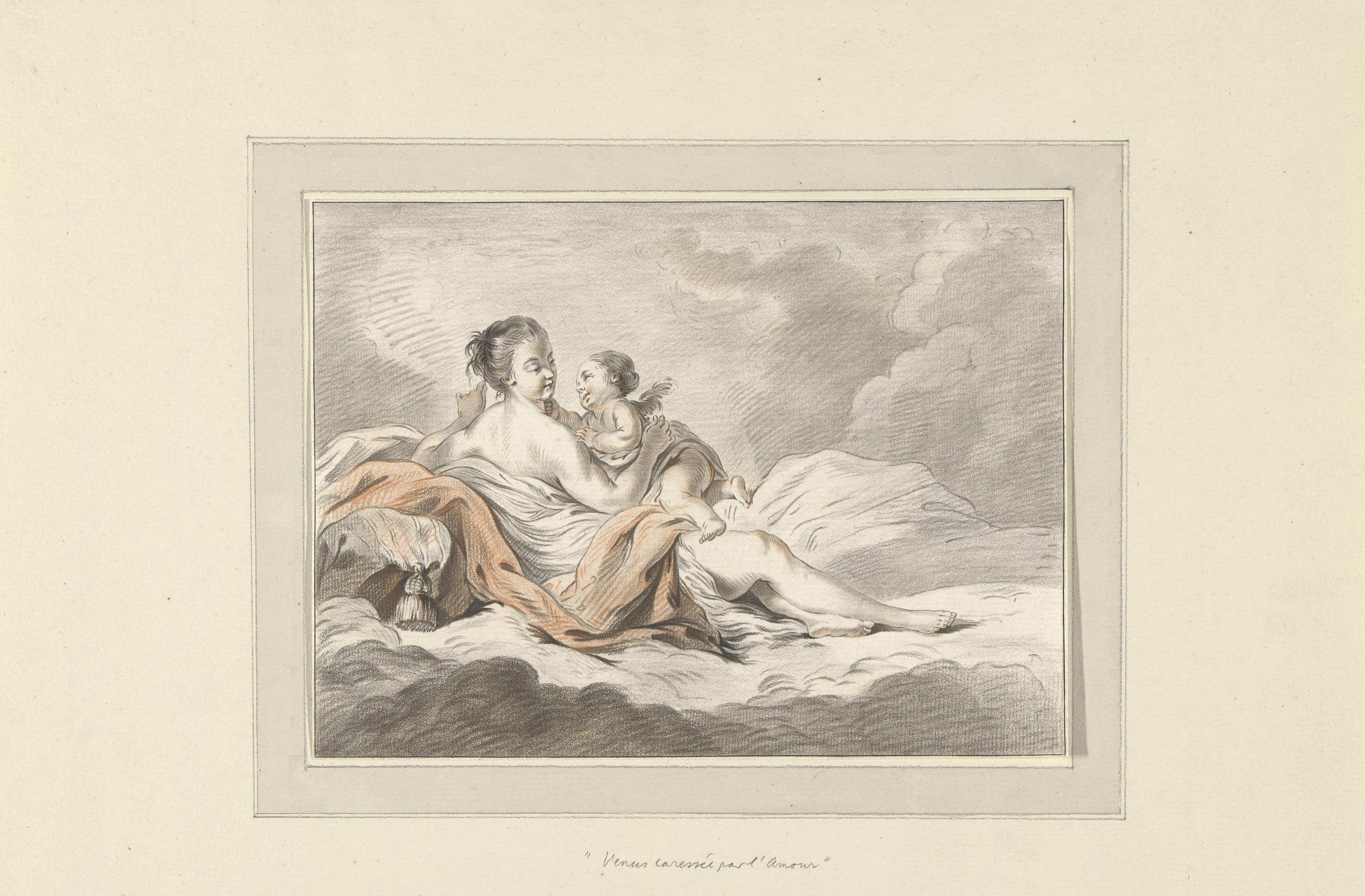 Venus wordt gestreeld door Cupido