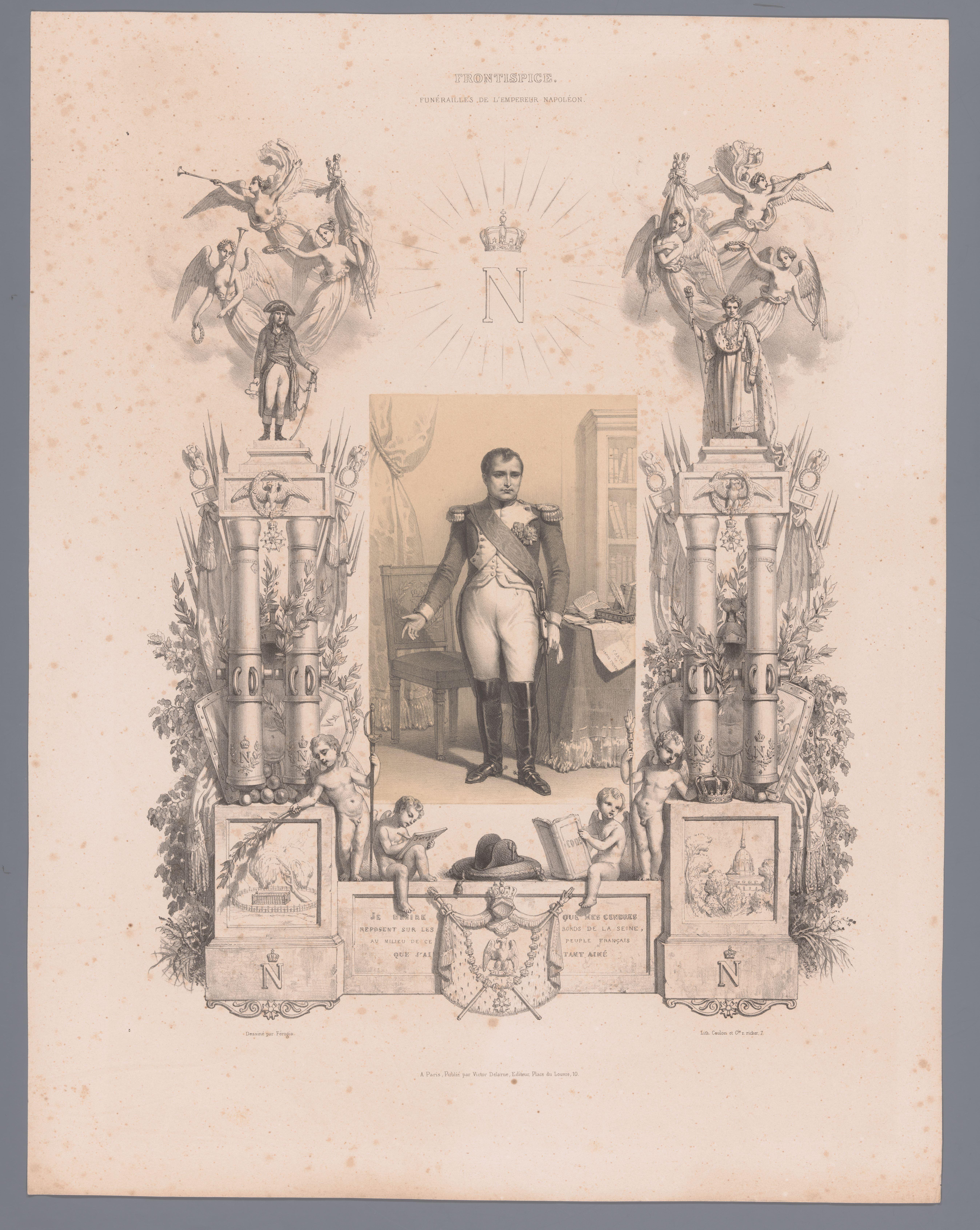 Titelprent voor: Uitvaartceremonie van keizer Napoleon Bonaparte