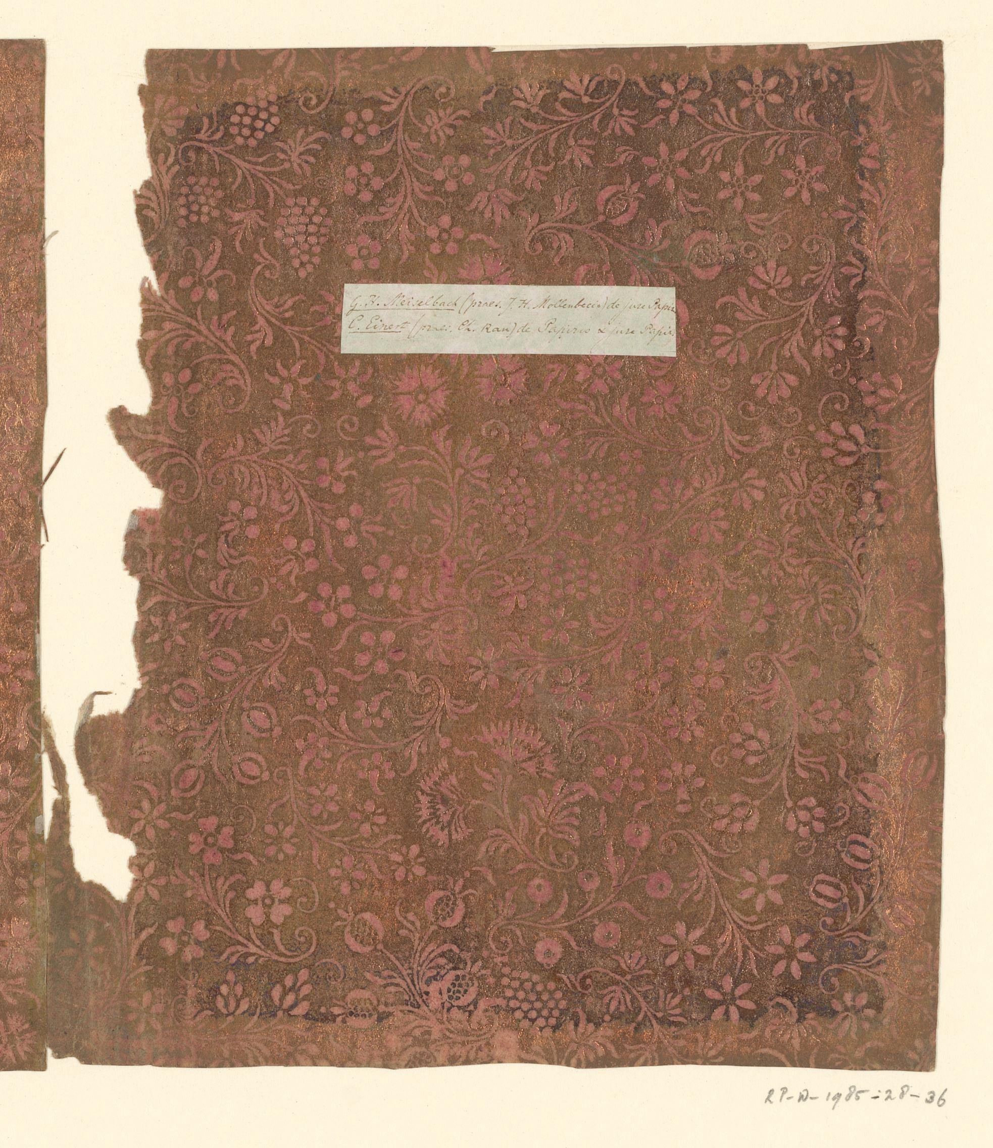 Blad met boemen en vruchten