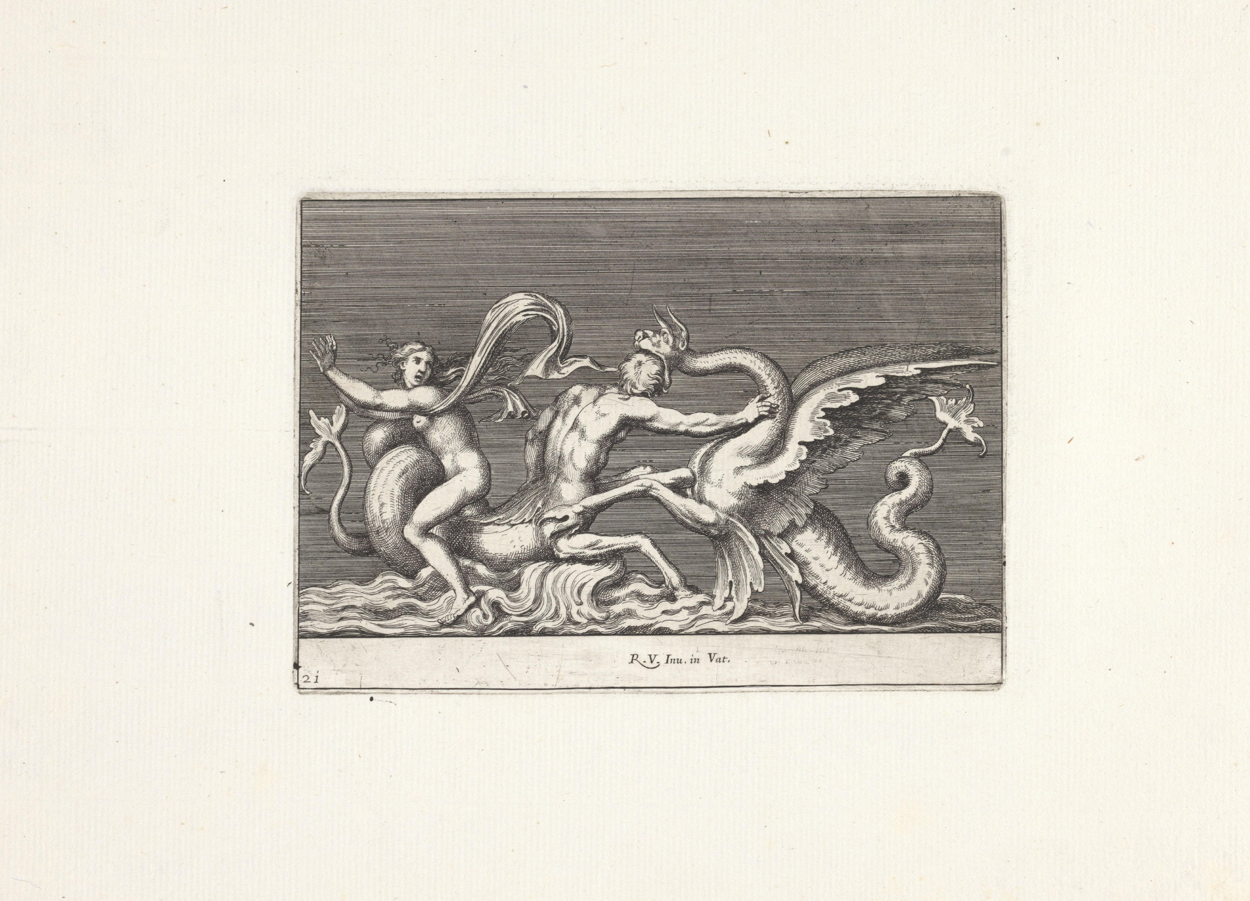 Triton in gevecht met een zeemonster