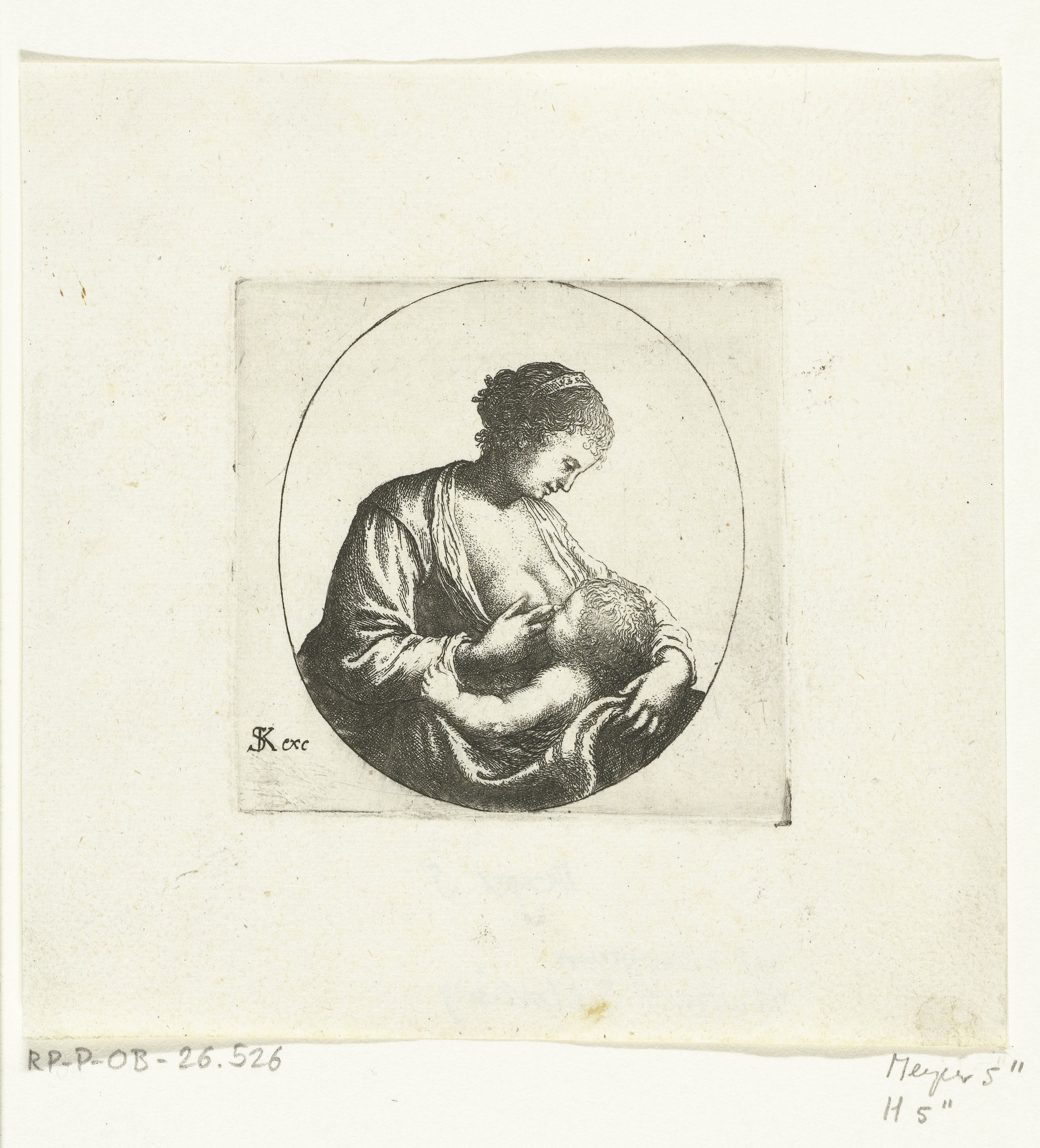 Maria geeft Christus de borst