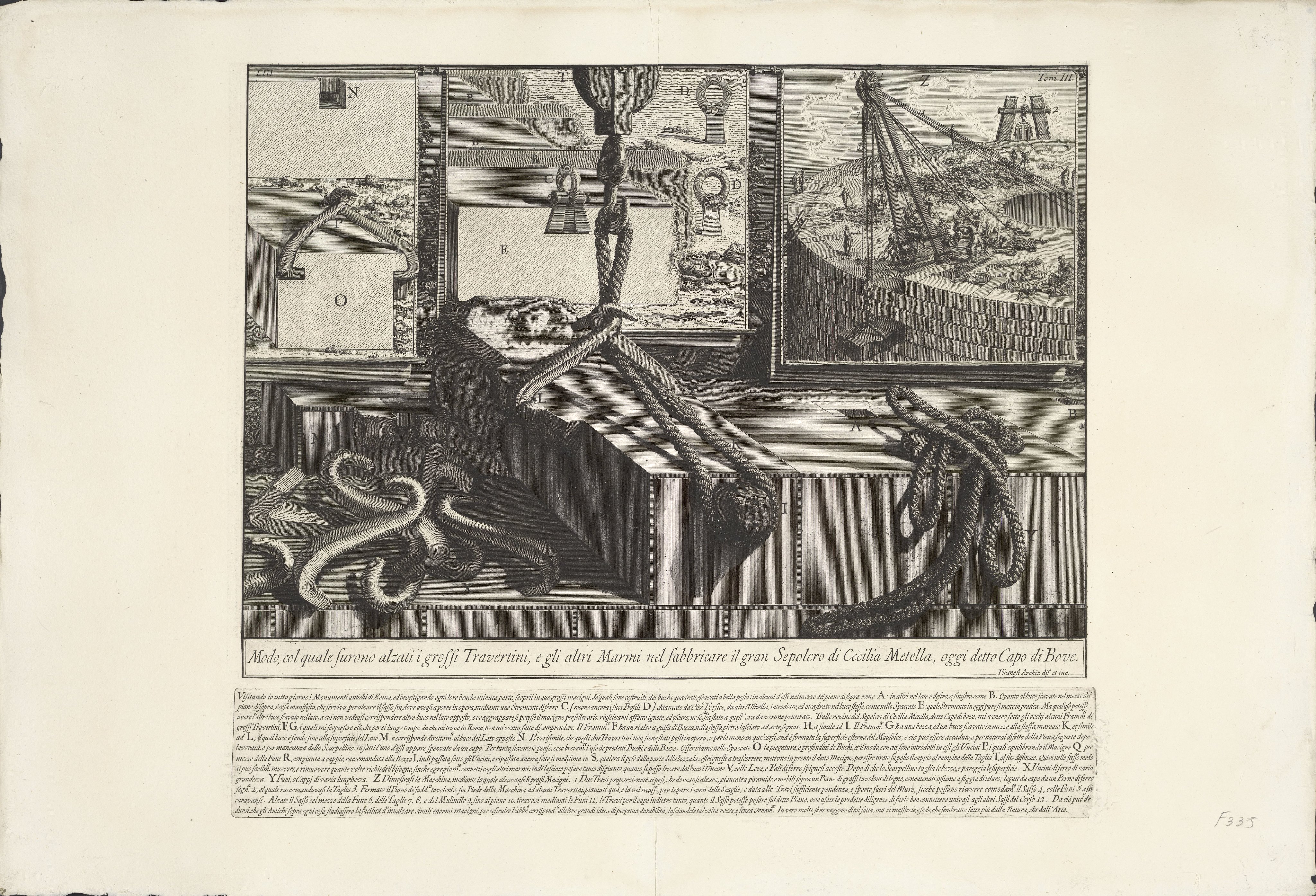 Bouw van de Tombe van Caecilia Metella te Rome