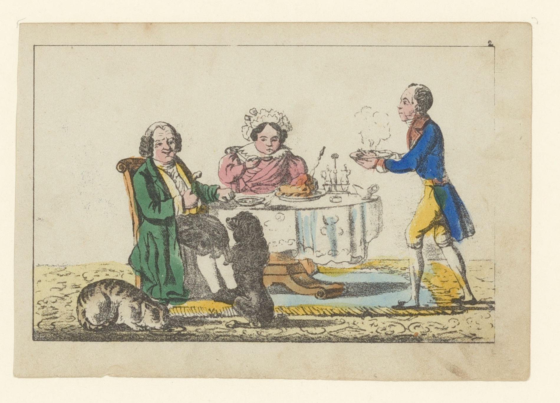 Kardoes en Muizenschik onder de tafel