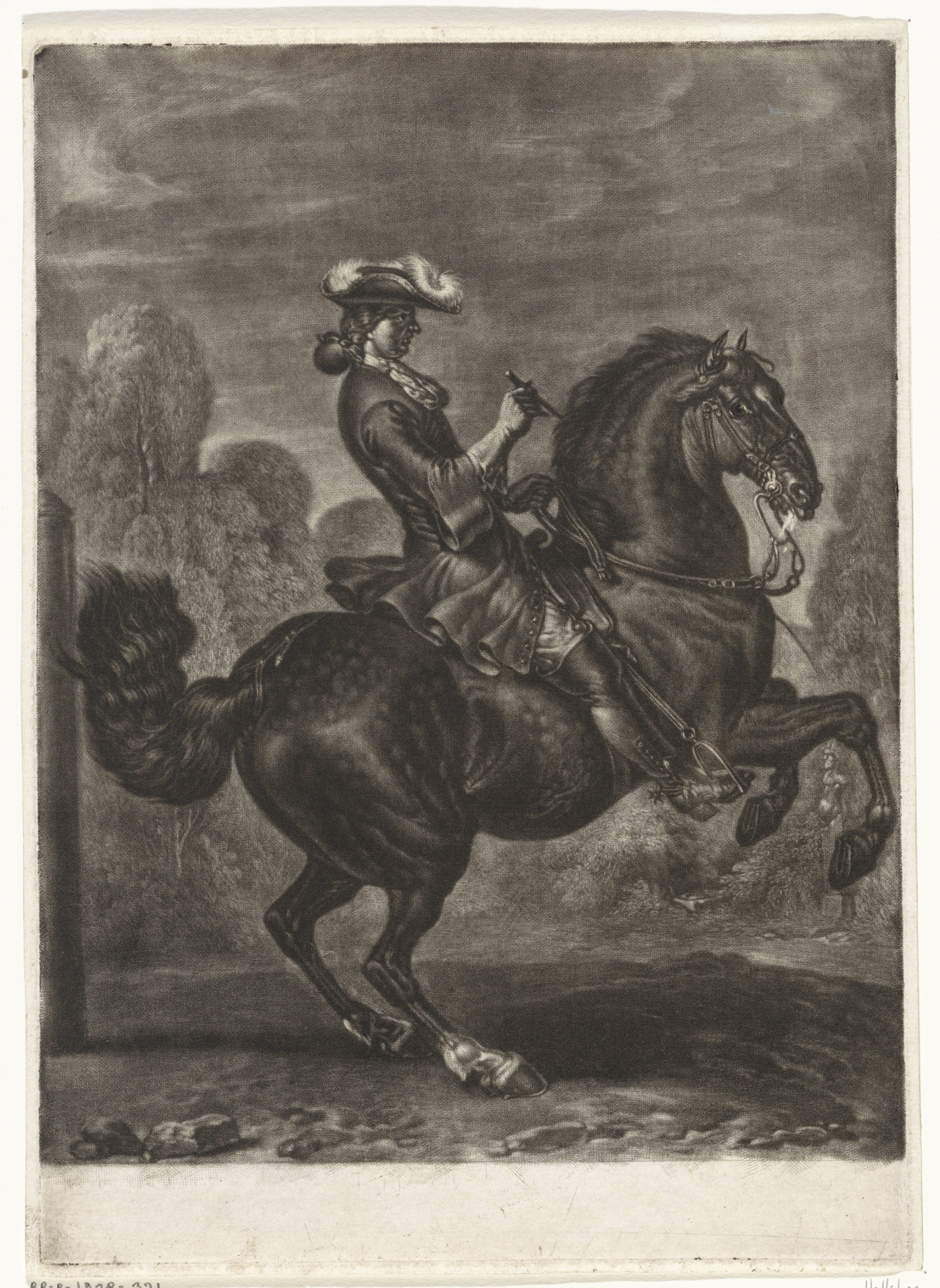 Zwart steigerend paard