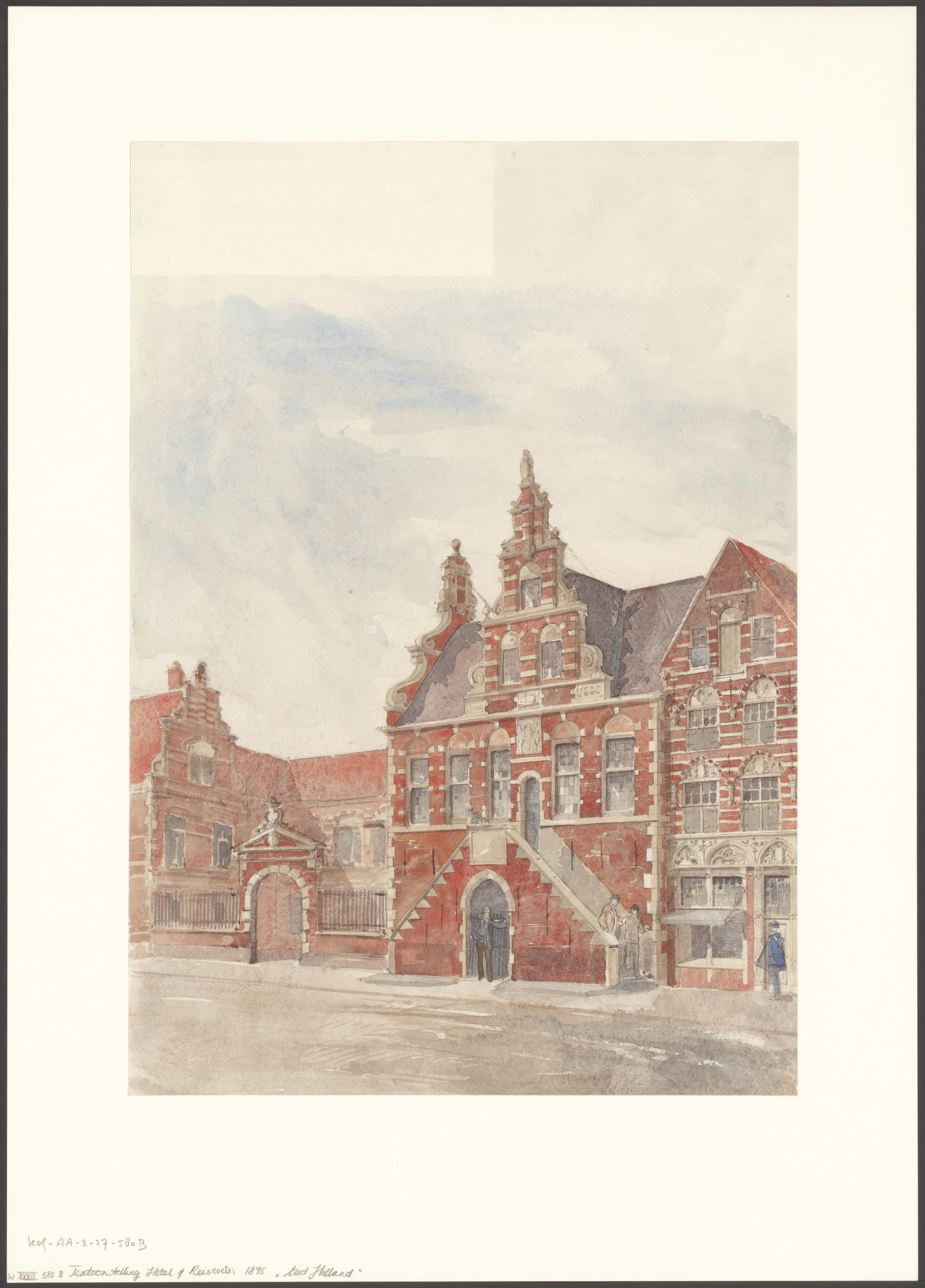 Onuitgevoerd ontwerp voor Oud Holland, onderdeel van de Wereldtentoonstelling voor het Hotel- en Reiswezen 1895