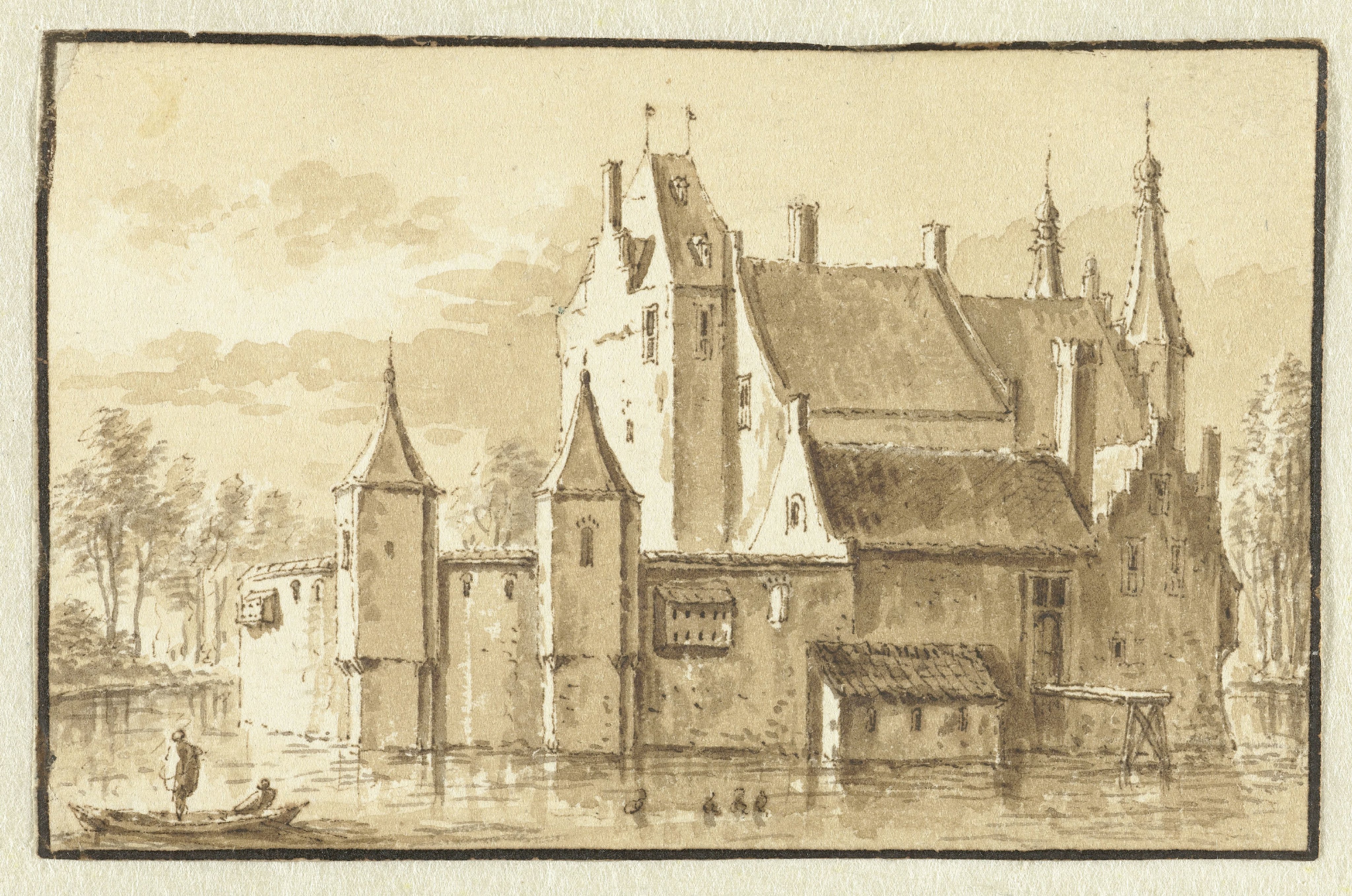 Het huis Ter Does bij Leiden, van achter gezien