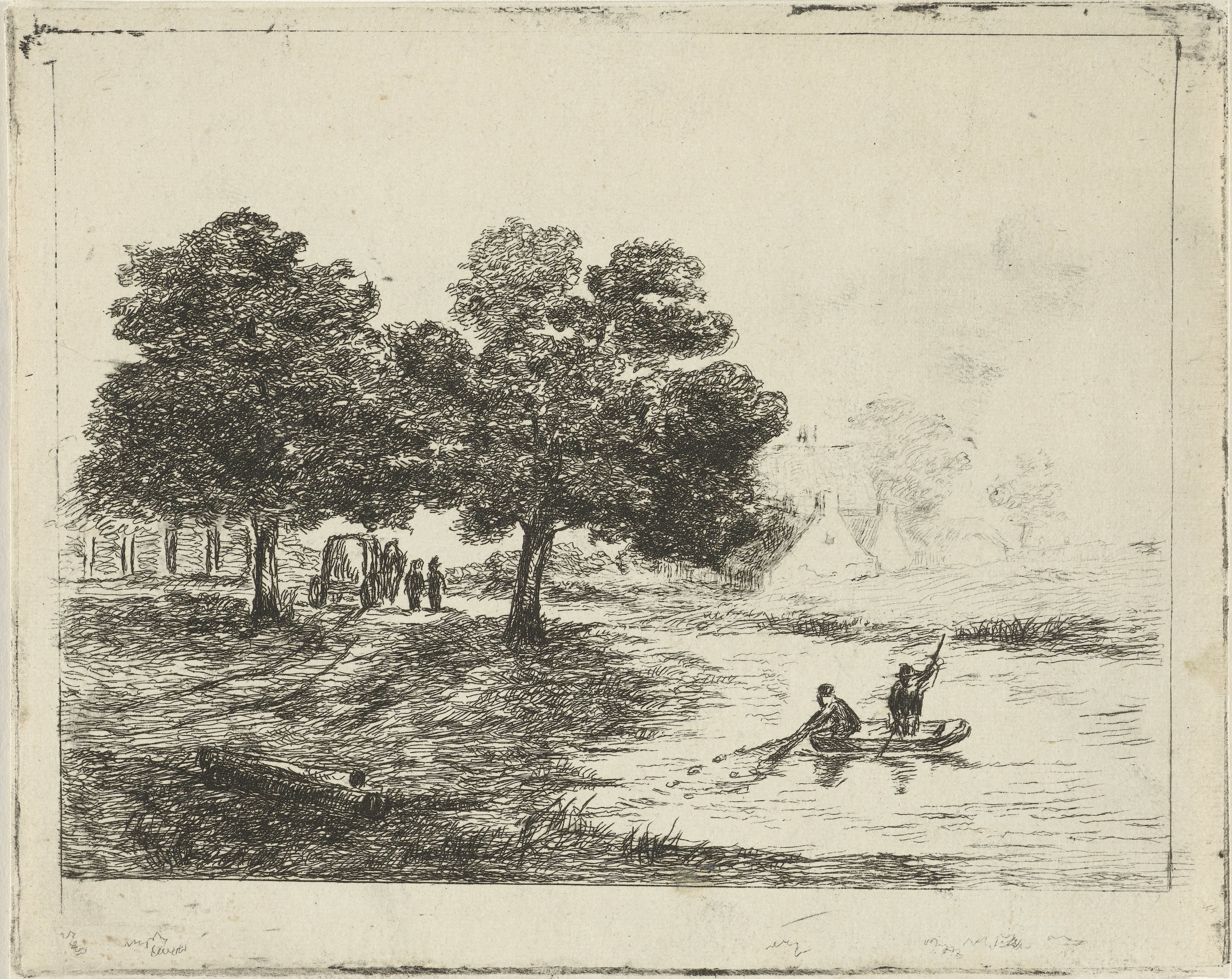 Landschap met vissers