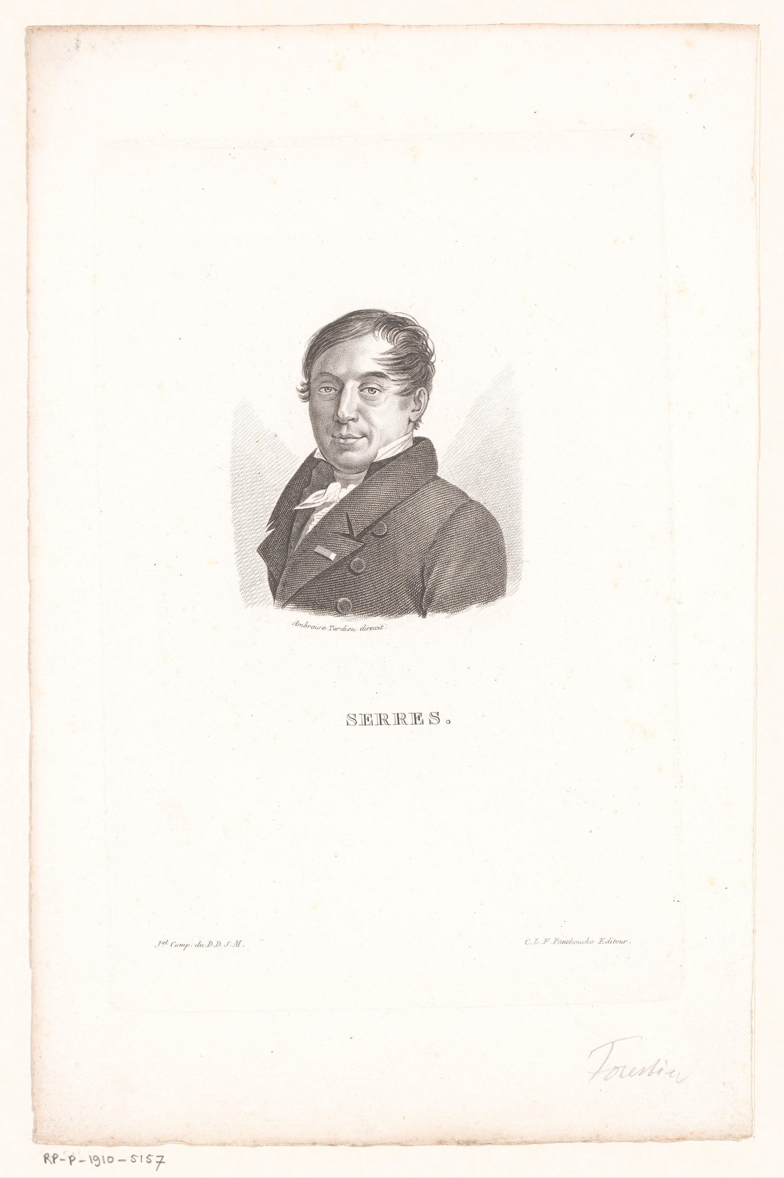 Portret van Antoine Étienne Renaud Augustin Serres