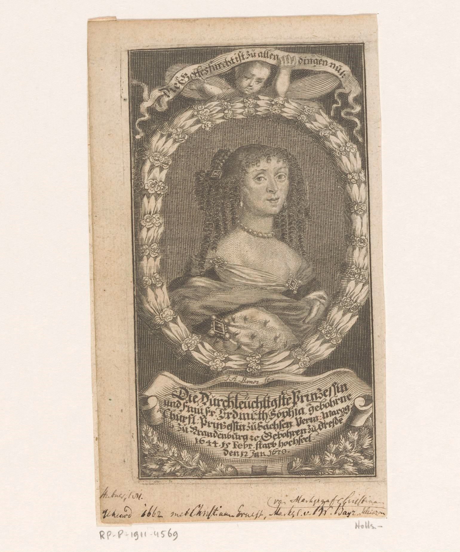 Portret van Erdmuthe Sophia van Saksen