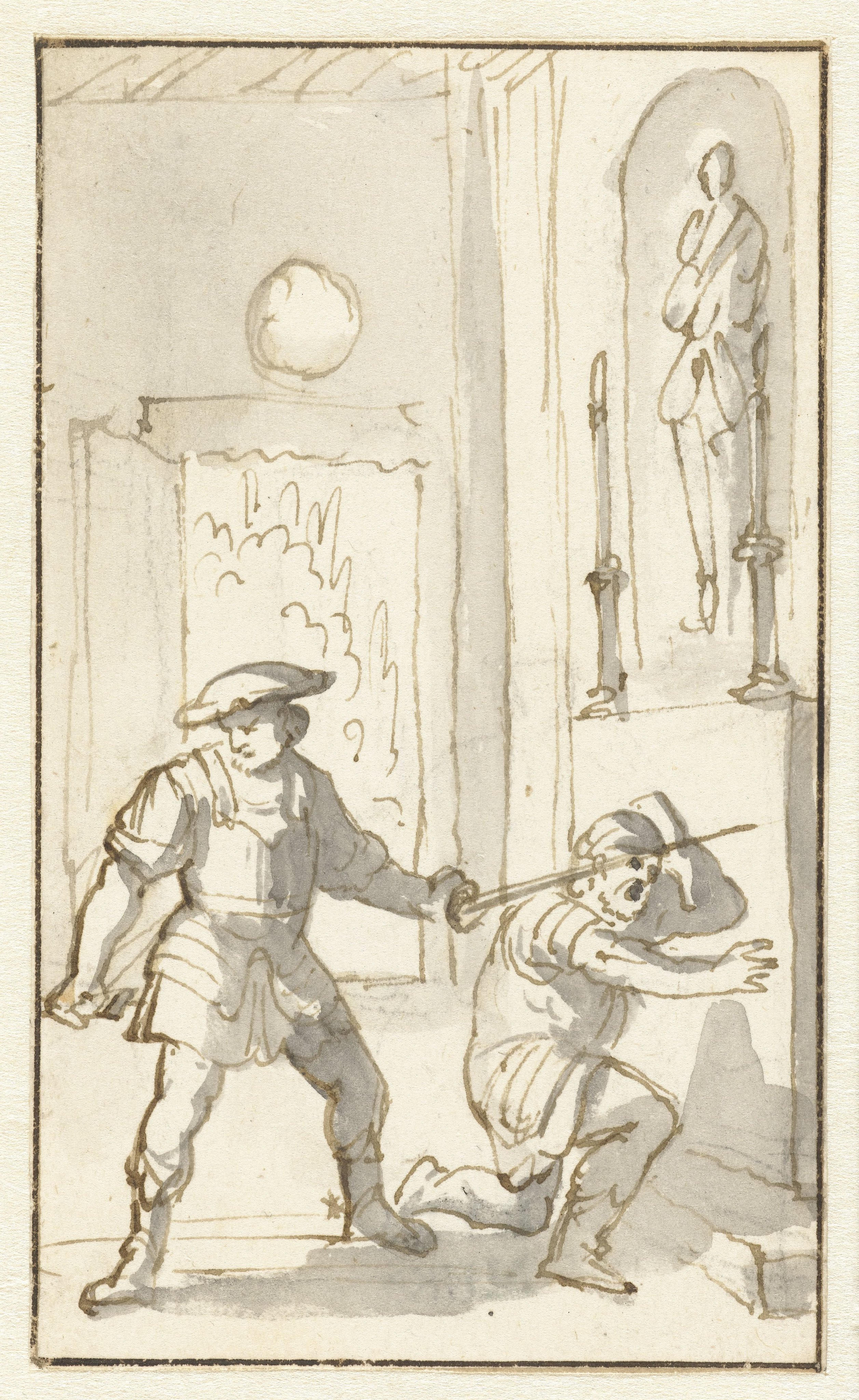 Don Quichotte slaat Sancho Panza tot ridder