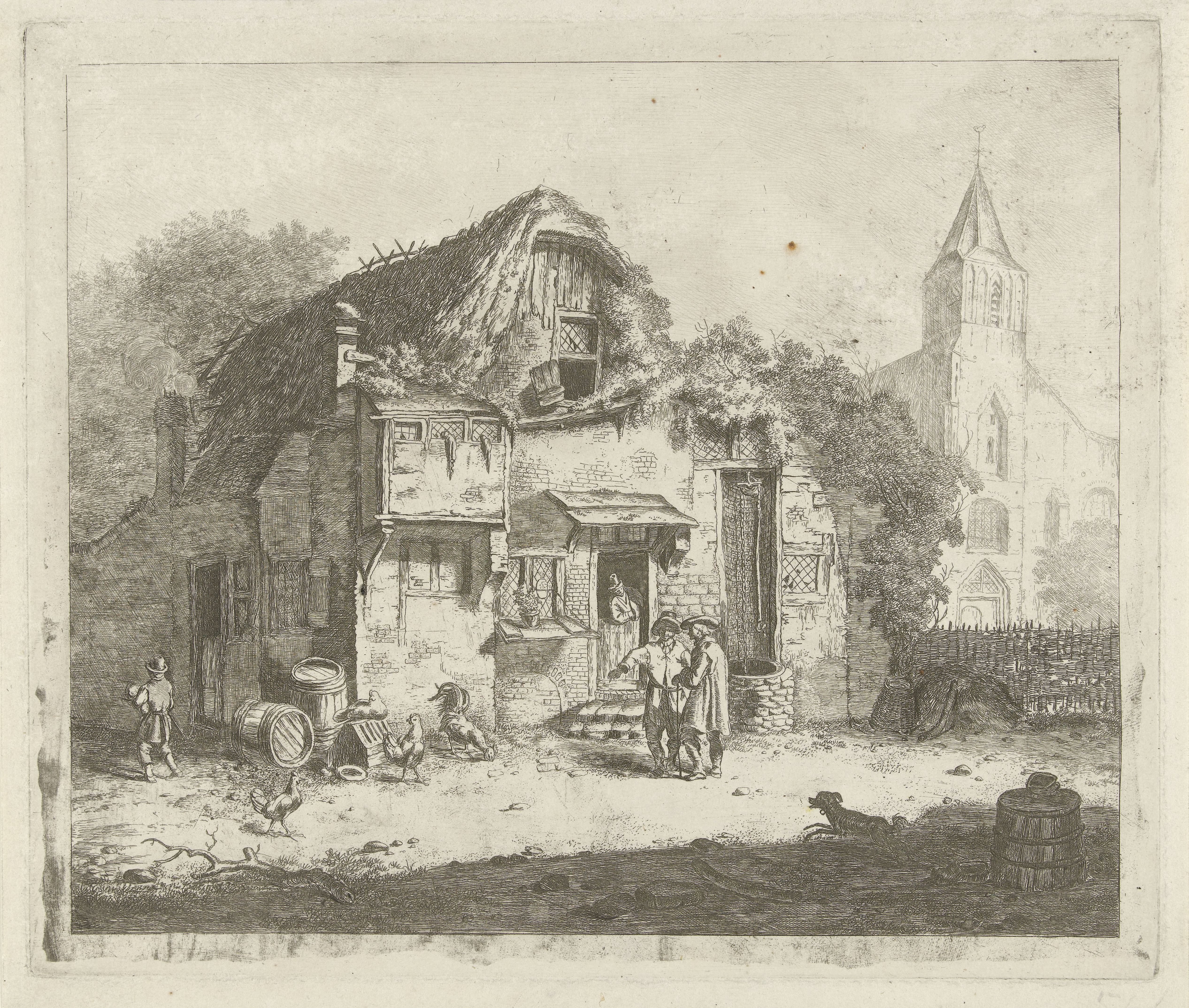 Boerderij bij een kerk