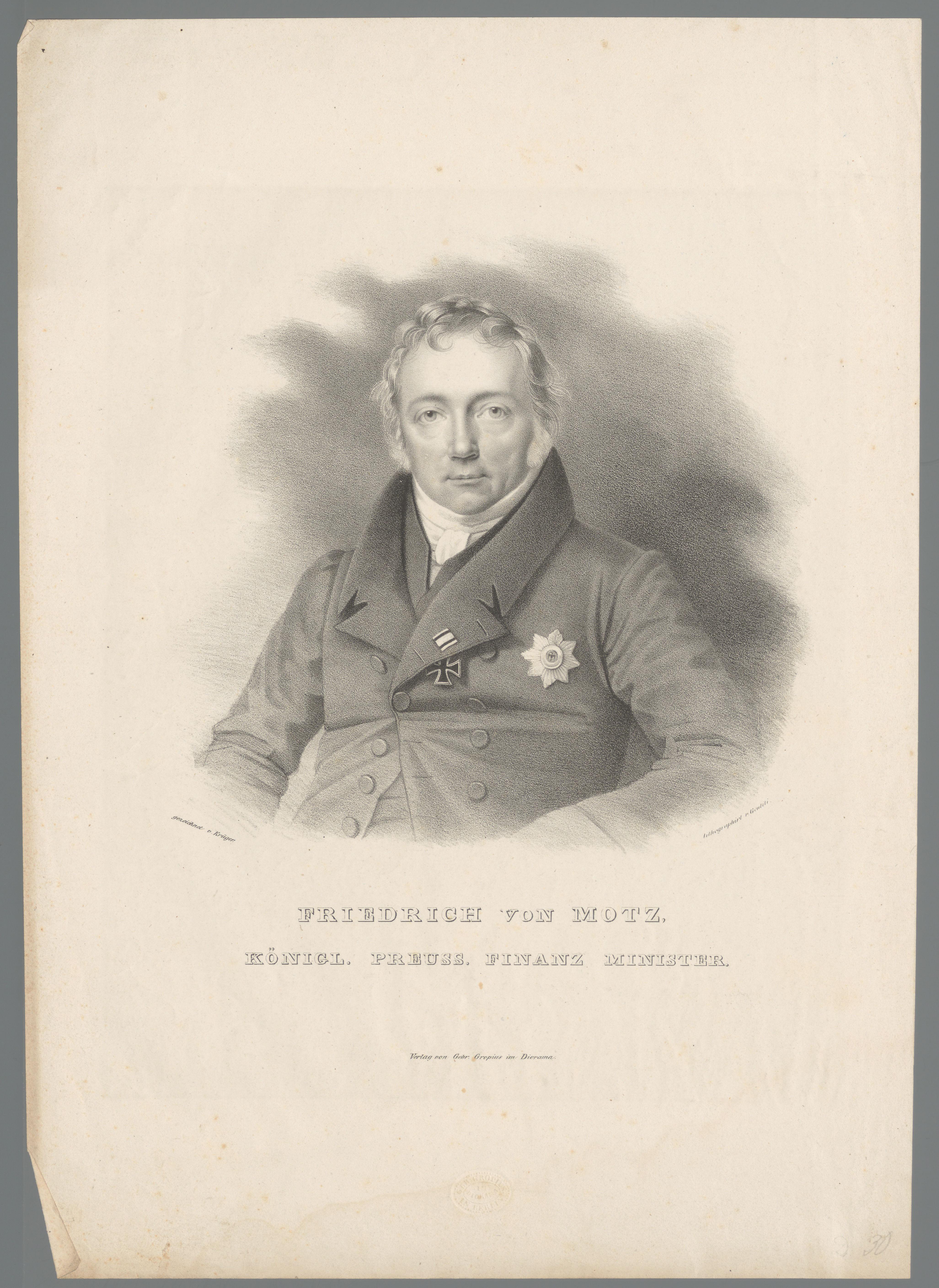 Portret van Friedrich von Motz