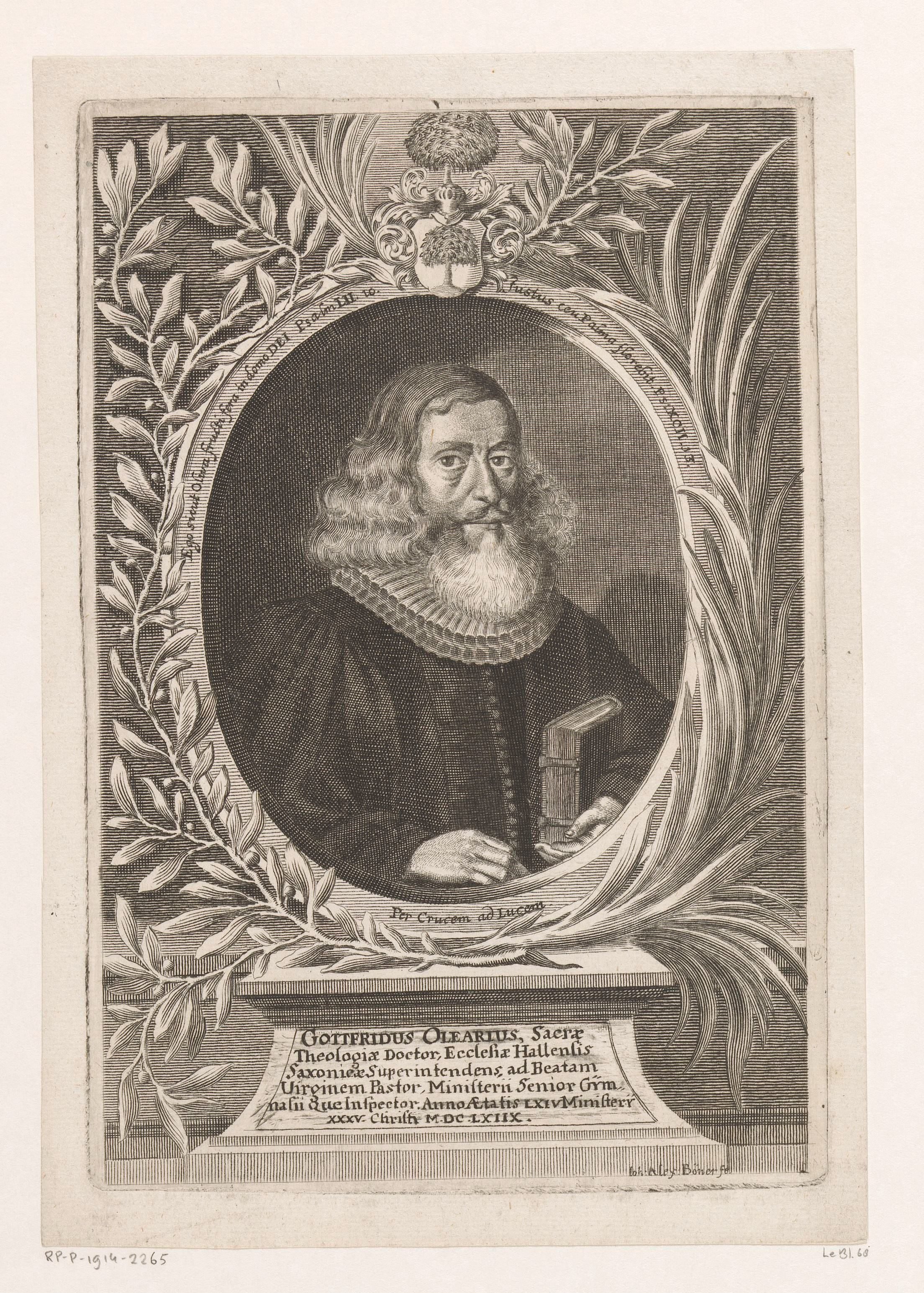Portret van Gottfried I Olearius