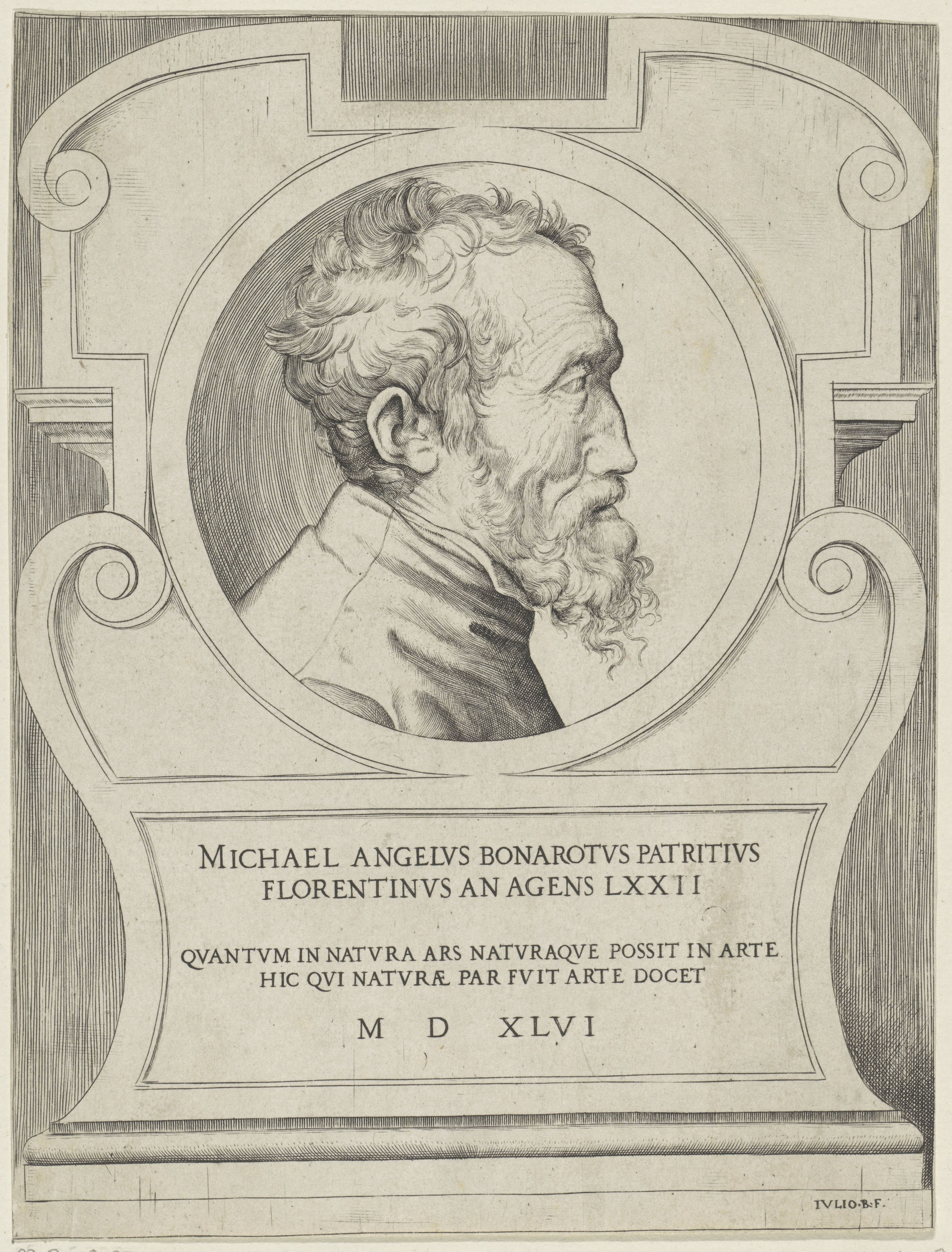Portret van de kunstenaar Michelangelo