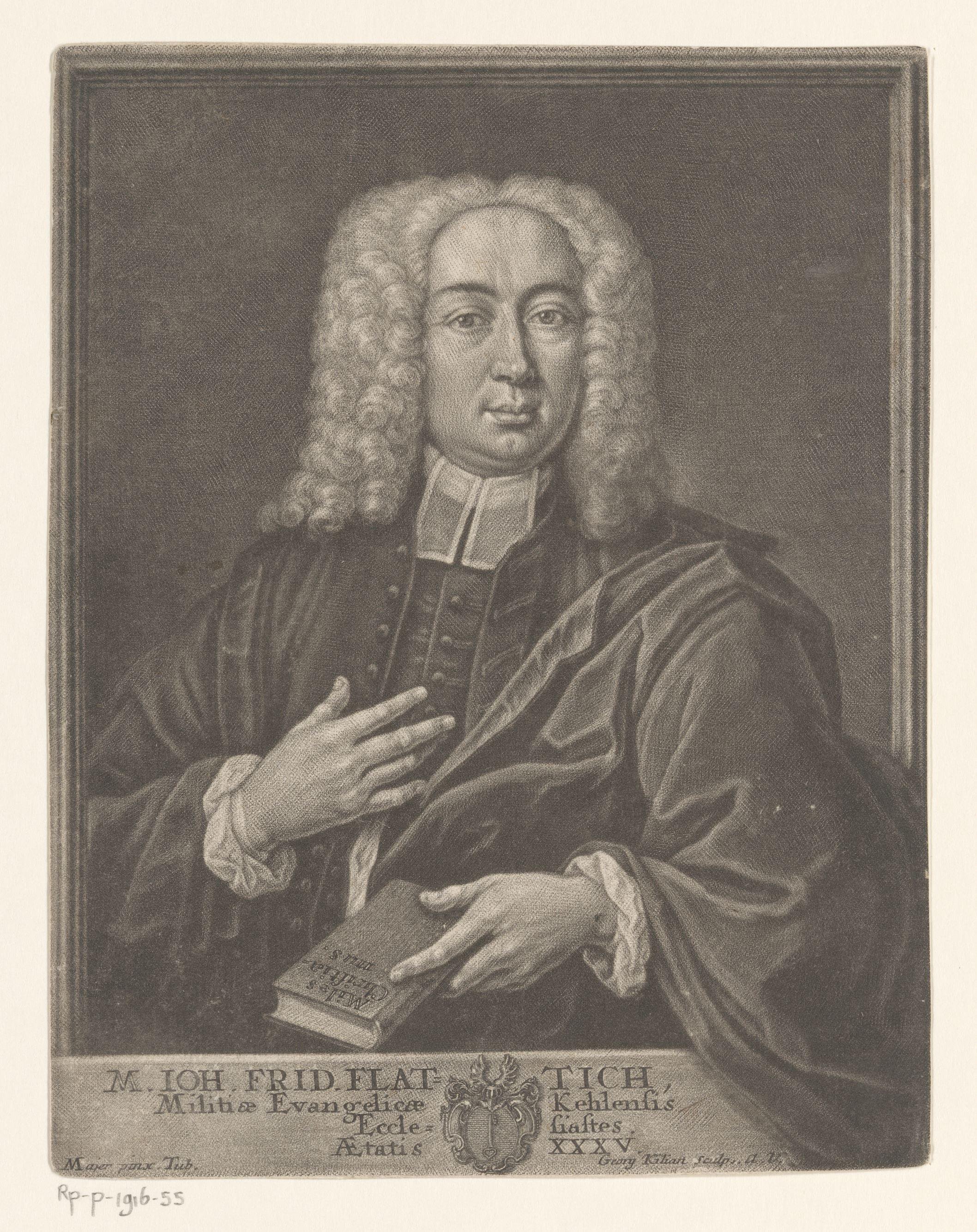 Portret van Johann Friedrich Flattich op 35-jarige leeftijd