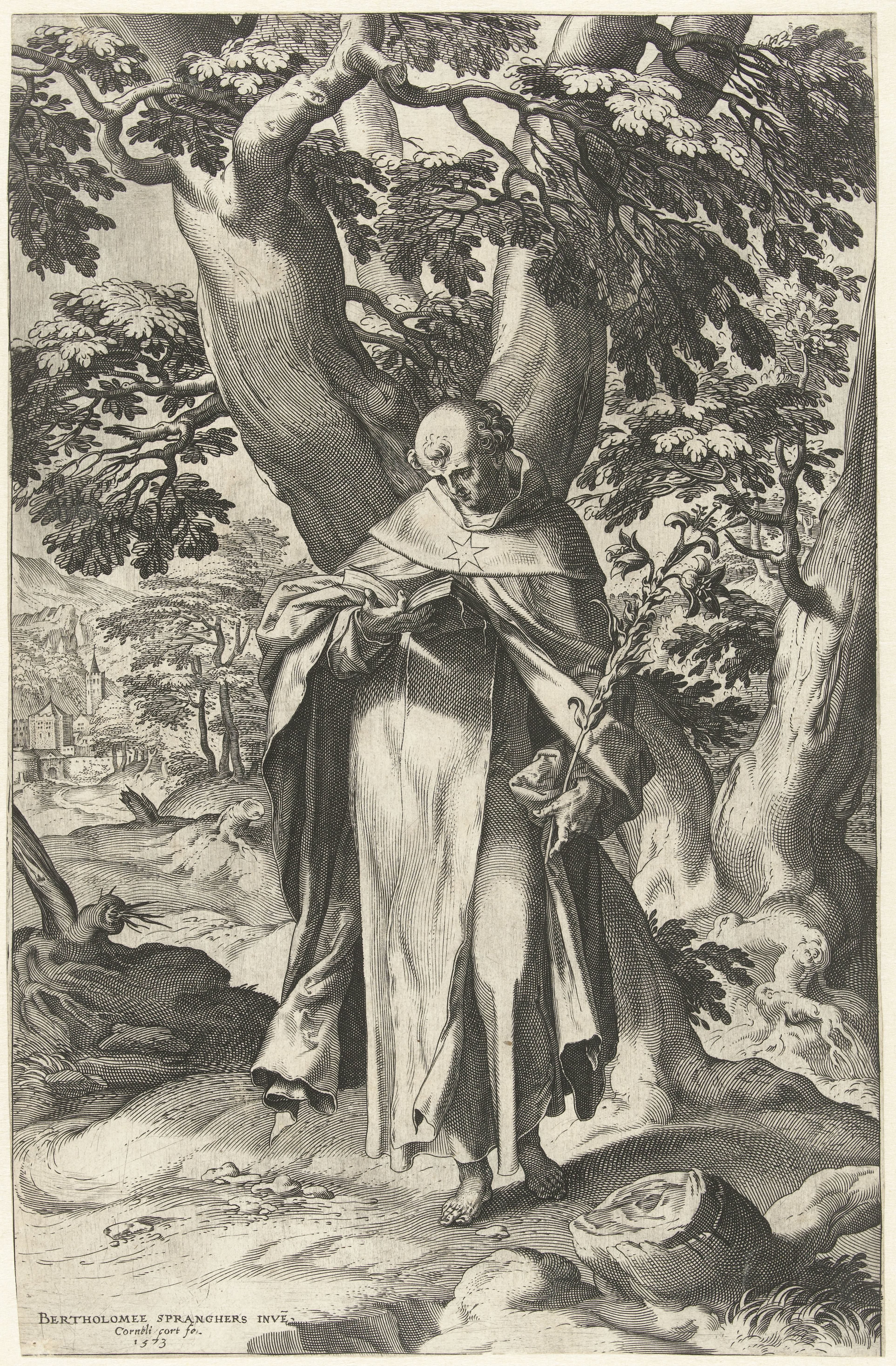 De H. Dominicus, lezend in een boek