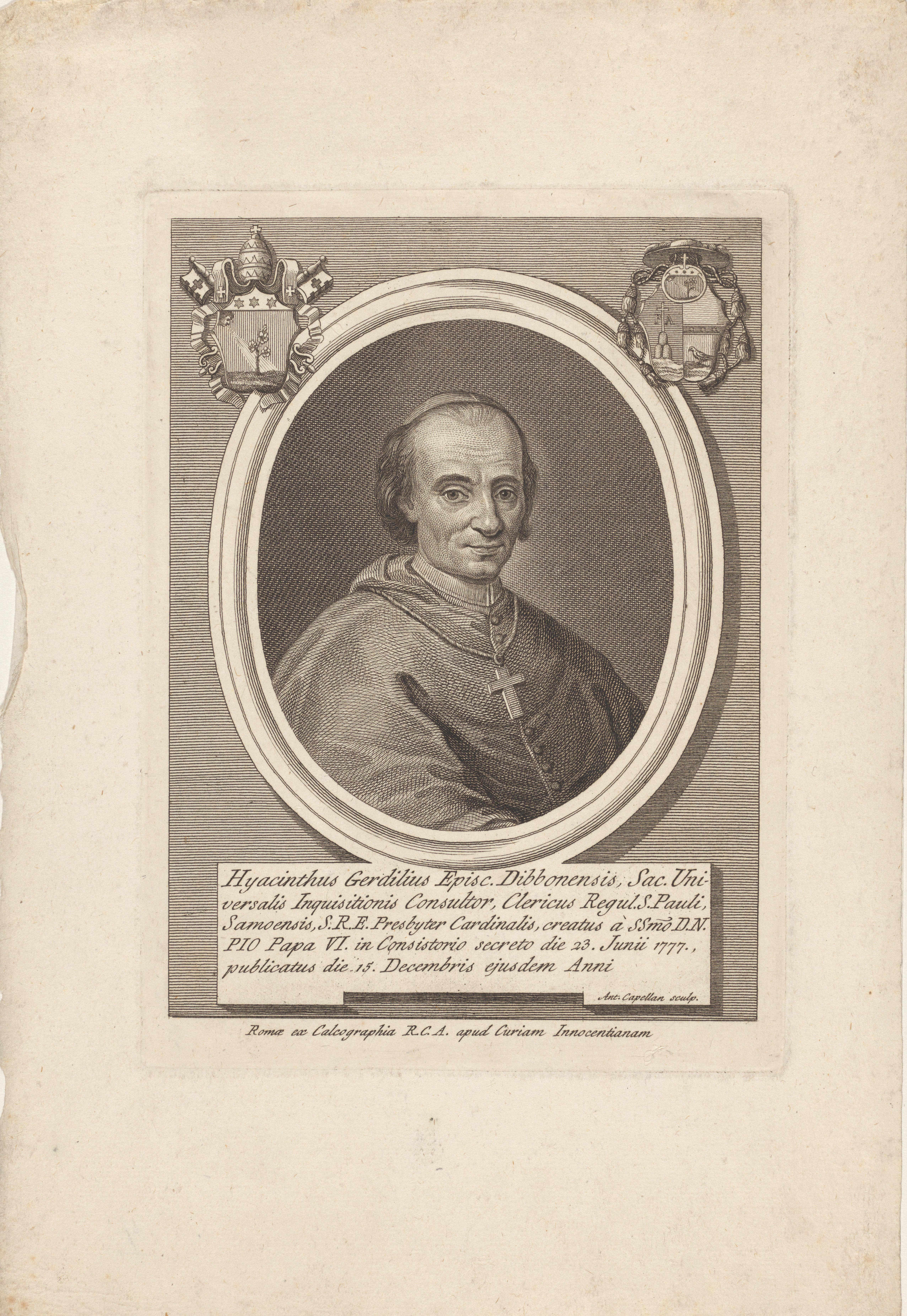 Portret van kardinaal Hyacinthe Sigismond Gerdil