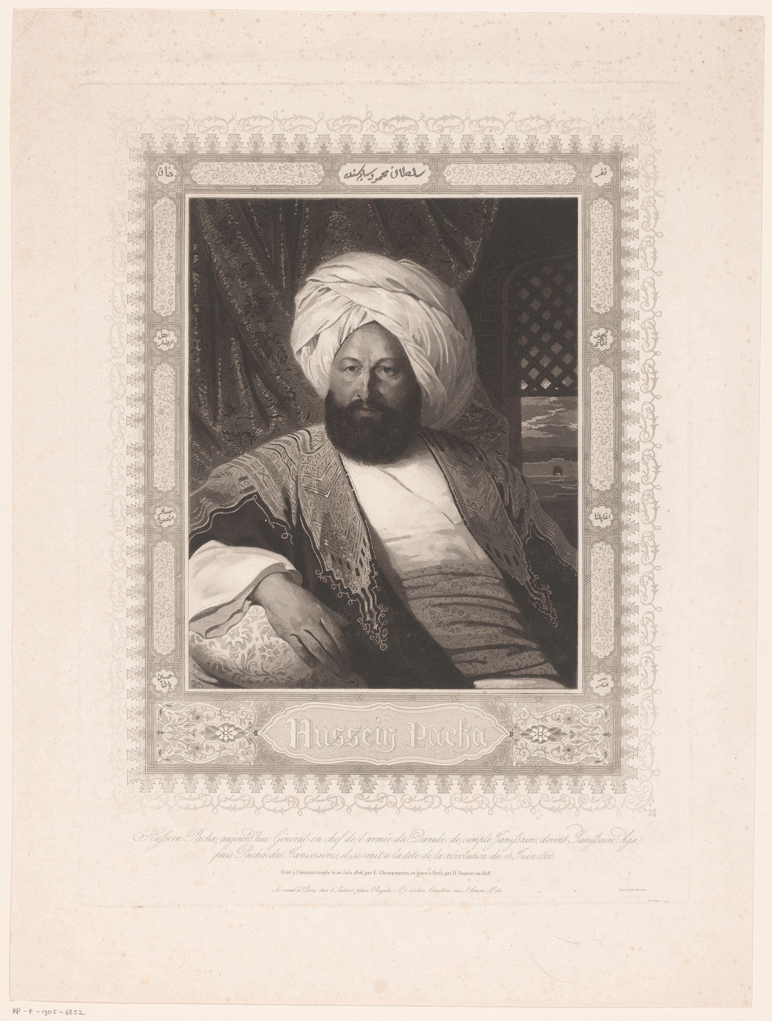Portret van Hussein Agha Pasha
